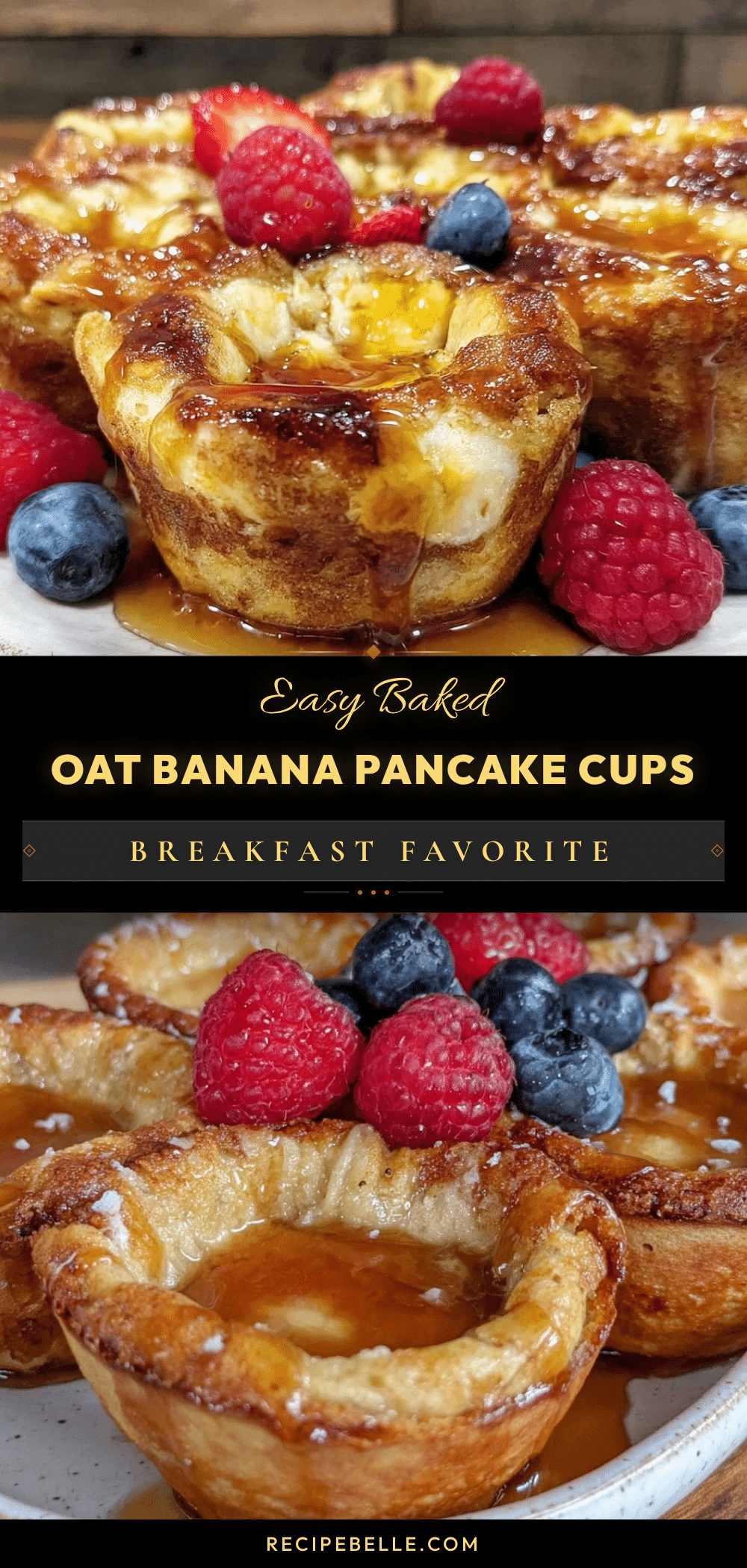 baked oat banana pancake cups recipe