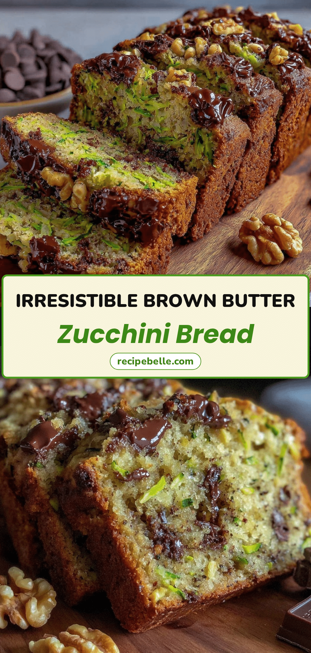 brown butter chocolate chip zucchini bread recipe