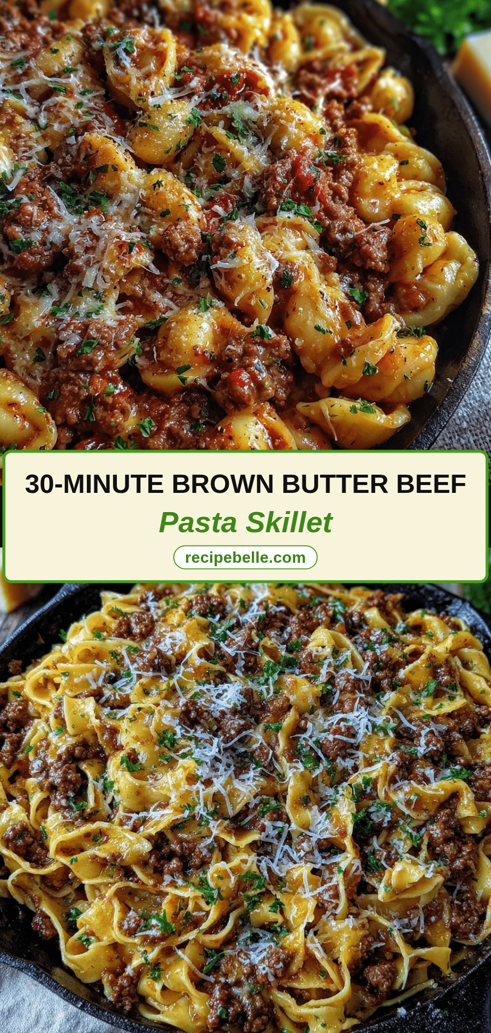 brown butter ground beef pasta skillet recipe