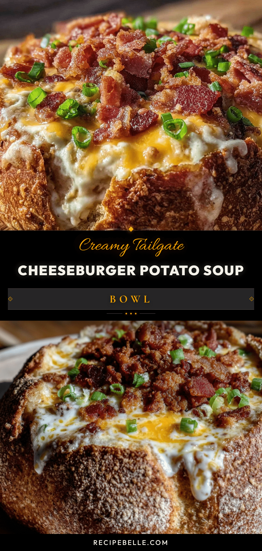 Cozy Tailgate Cheeseburger Potato Soup recipe