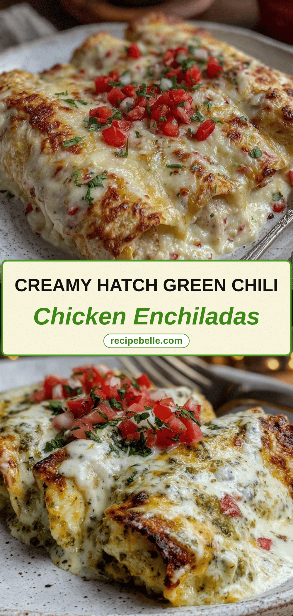 creamy hatch green chili chicken enchiladas recipe