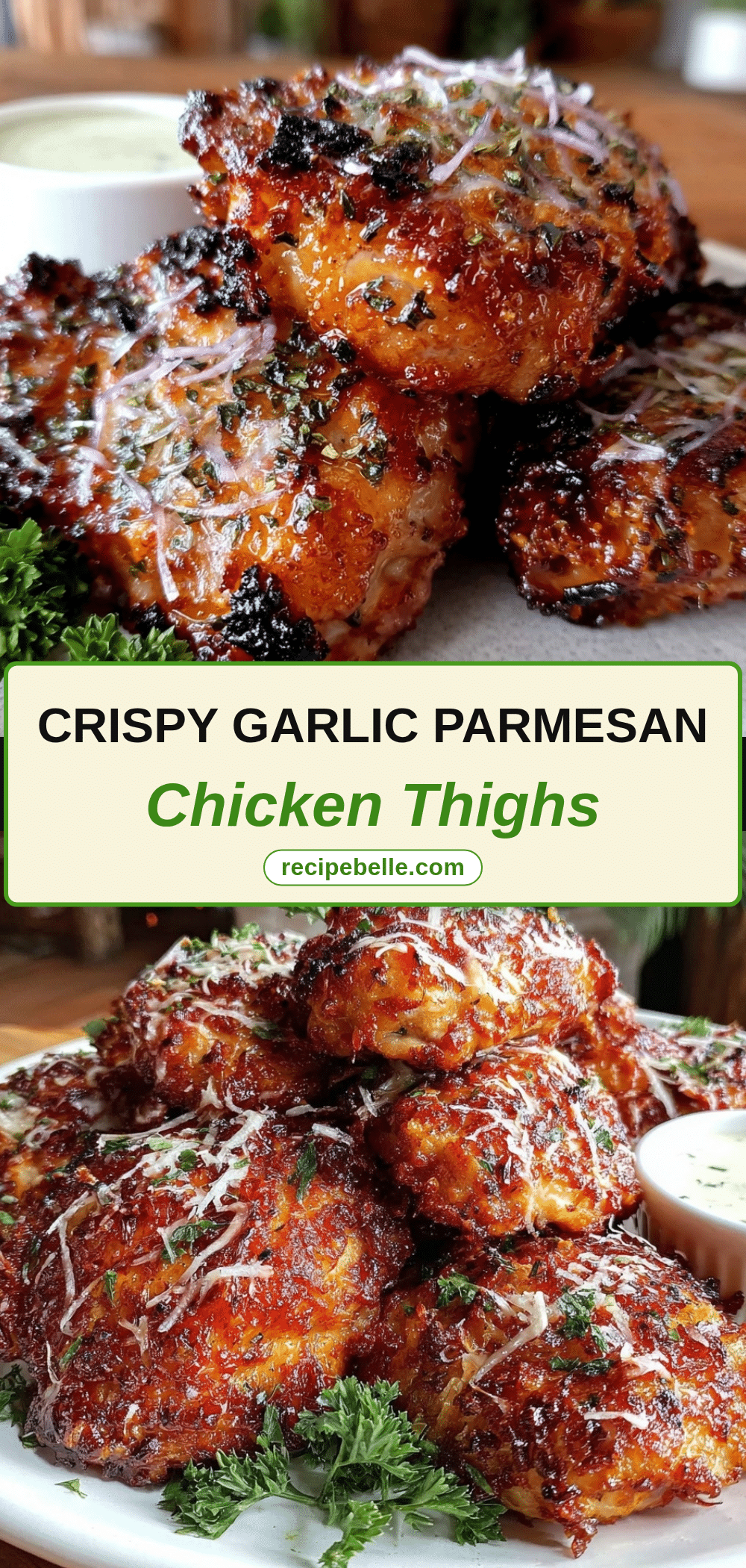 crispy air fryer garlic parmesan chicken thighs recipe