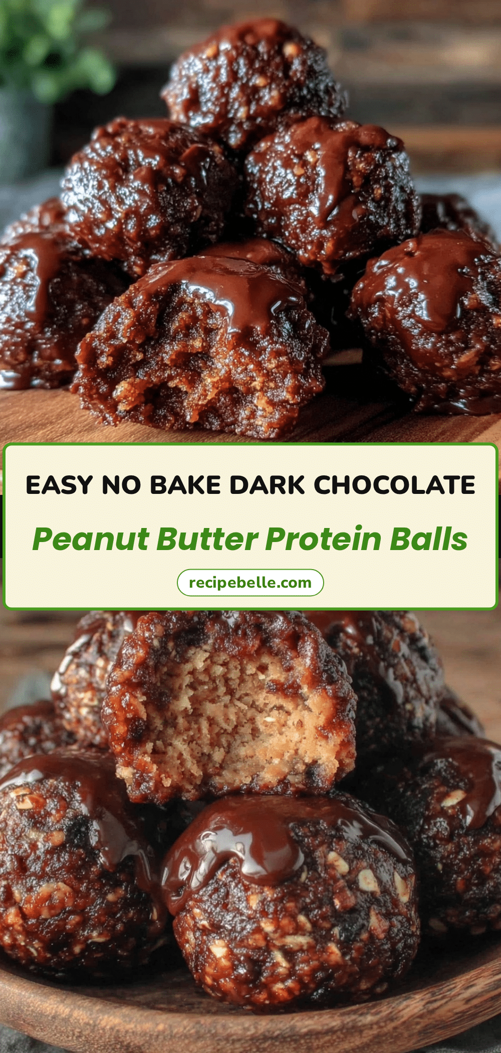 dark chocolate peanut butter protein balls recipe