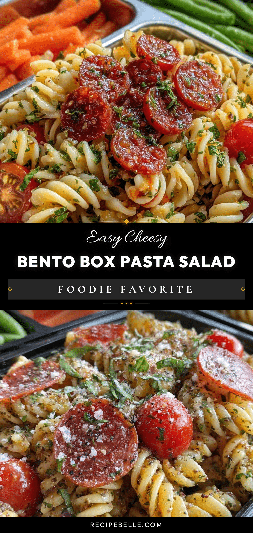 Easy Cheesy Bento Box Pasta Salad recipe