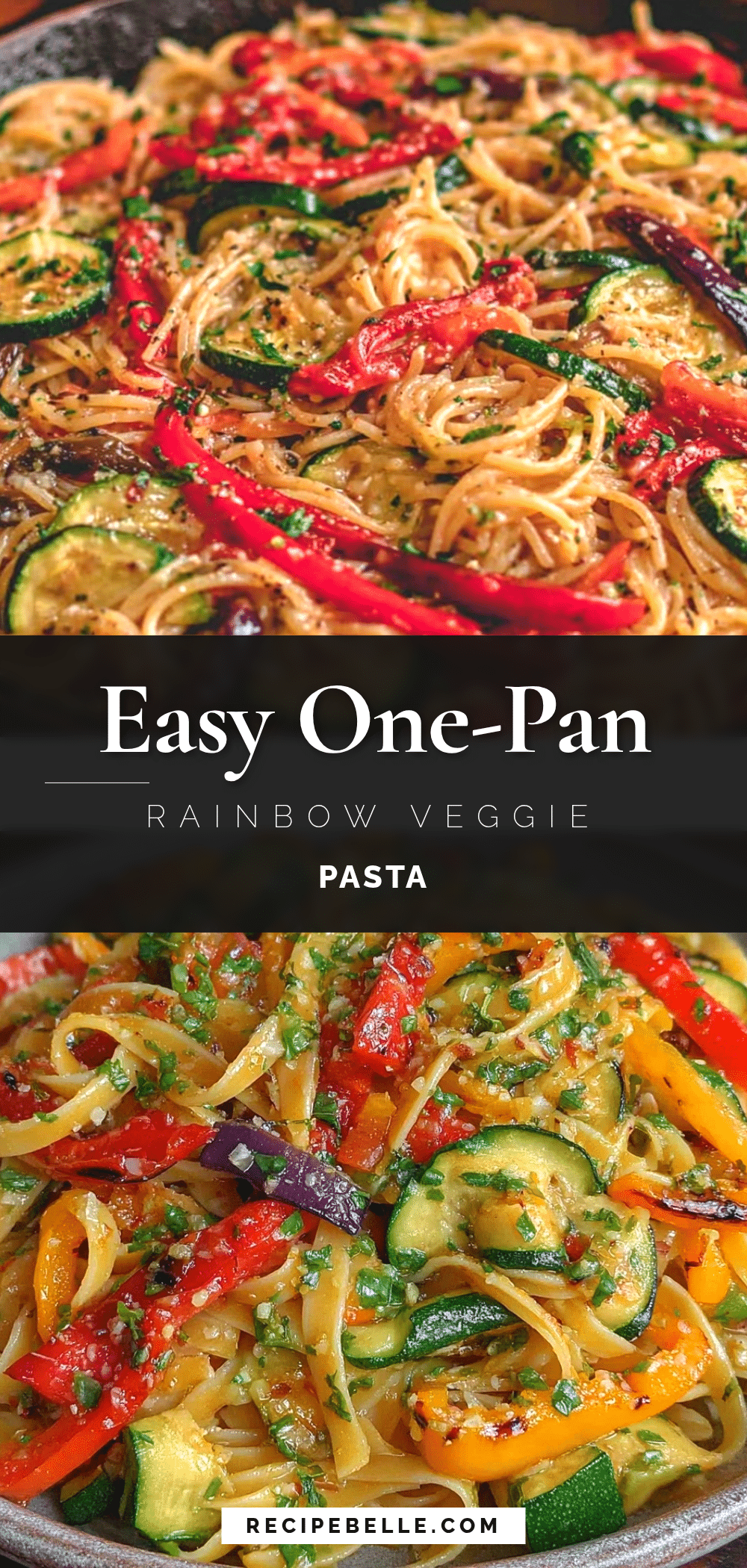 easy one-pan rainbow veggie pasta recipe