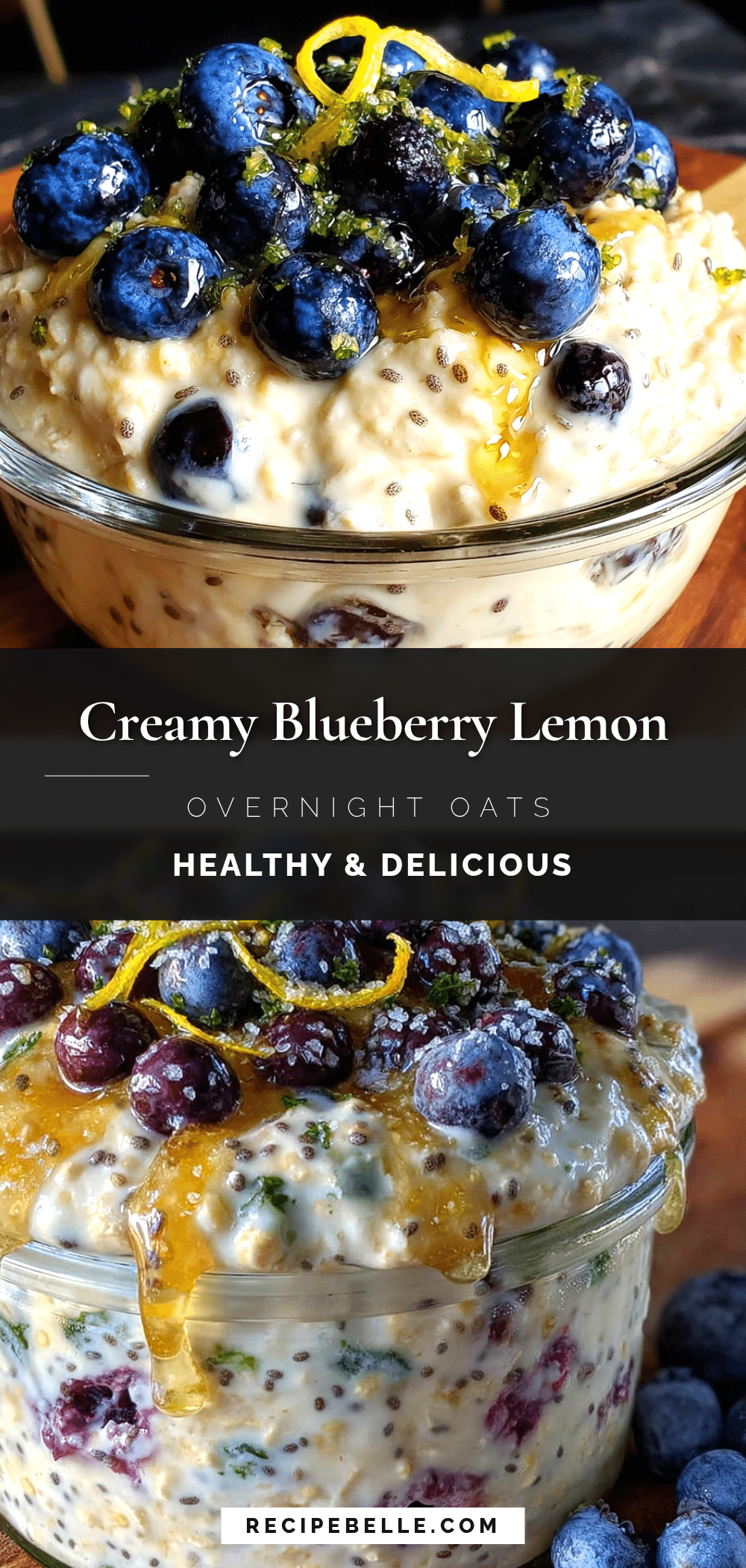 fresh blueberry lemon overnight oats recipe