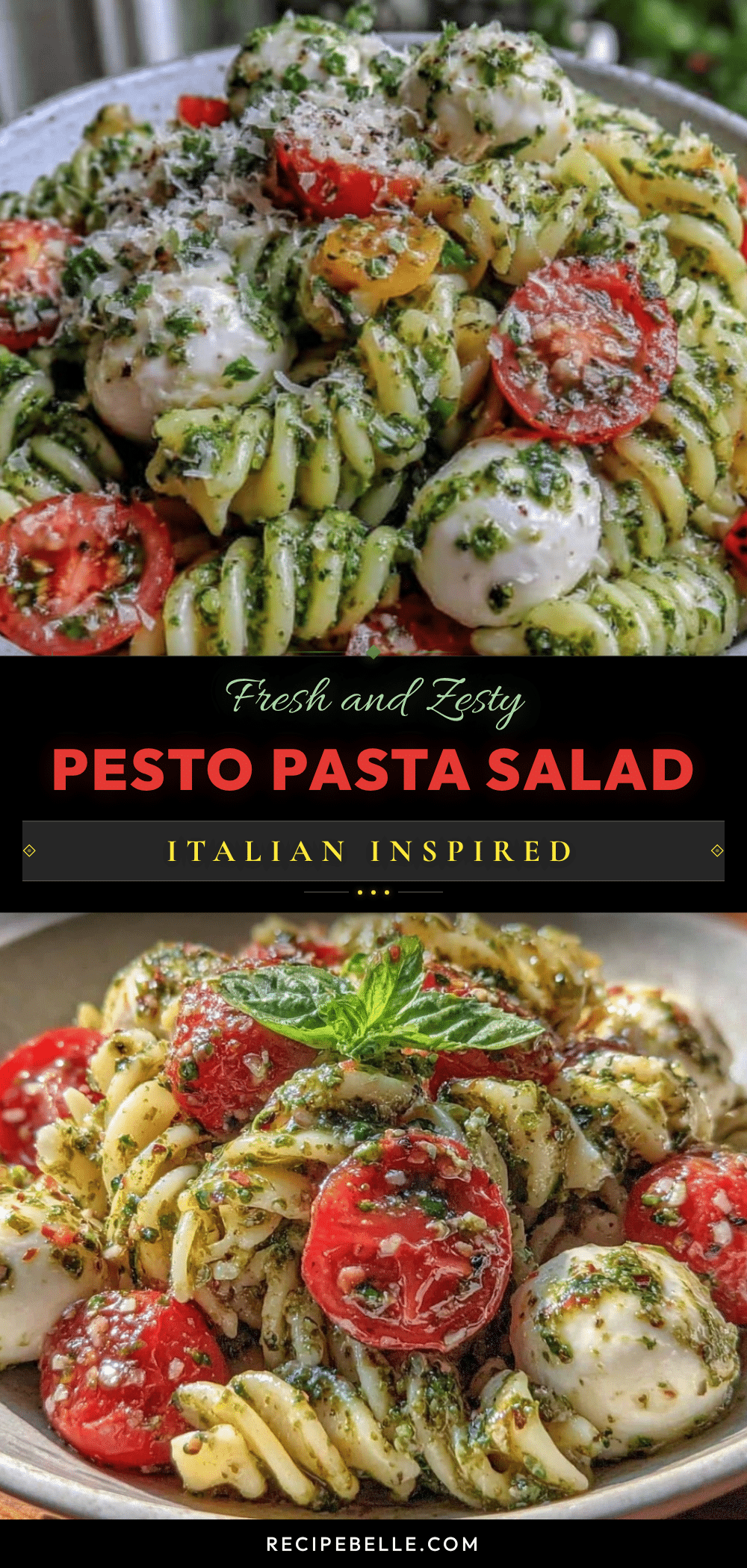 fresh cold pesto pasta salad recipe