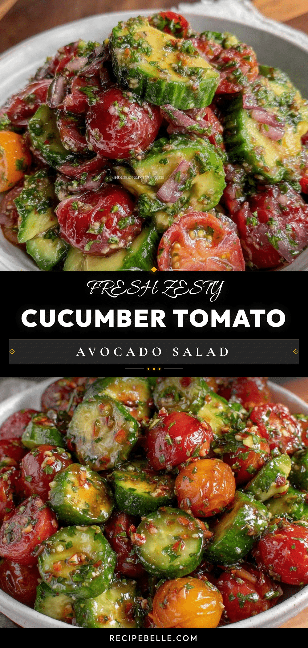 fresh cucumber tomato avocado salad recipe