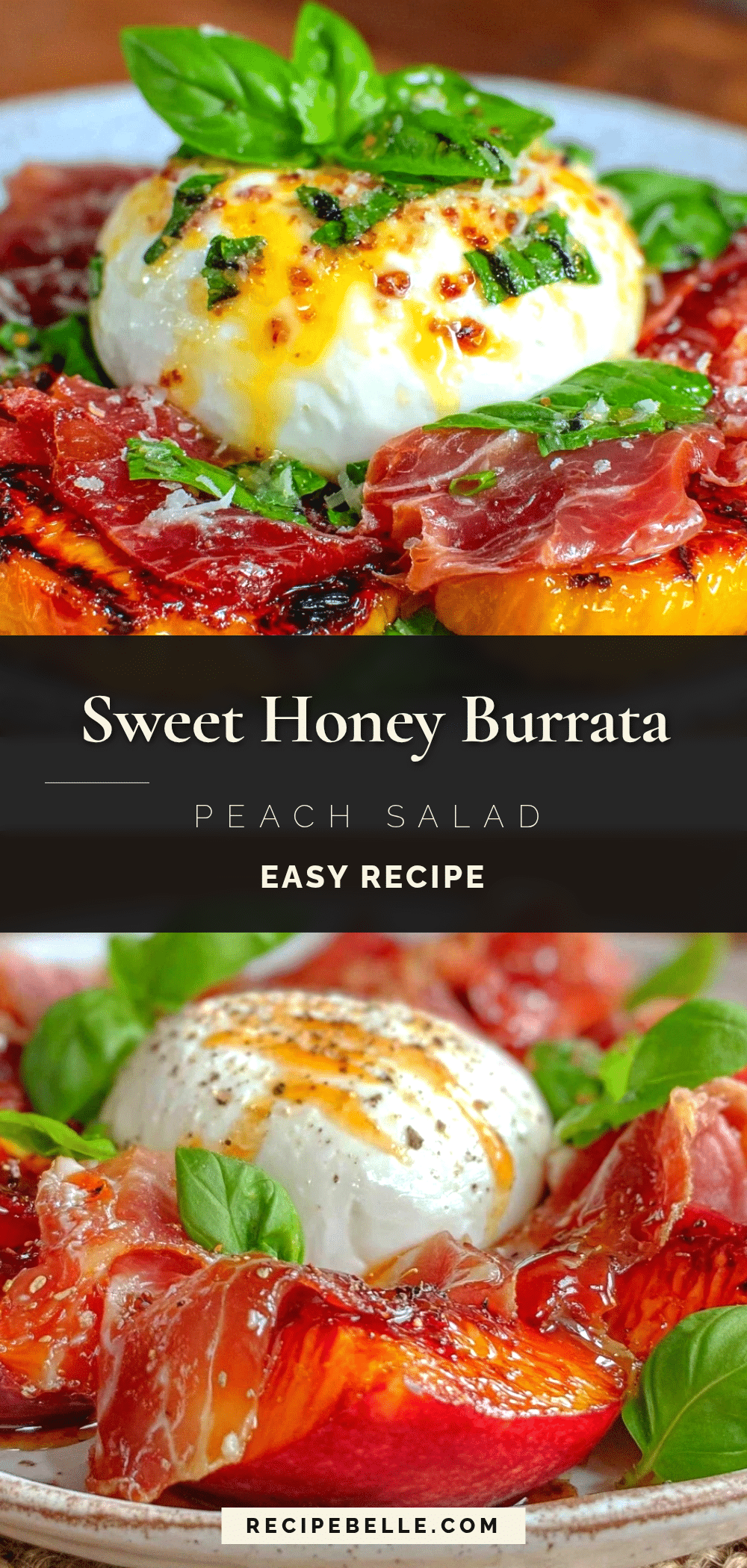 Fresh Honey Burrata Grilled Peach Salad recipe