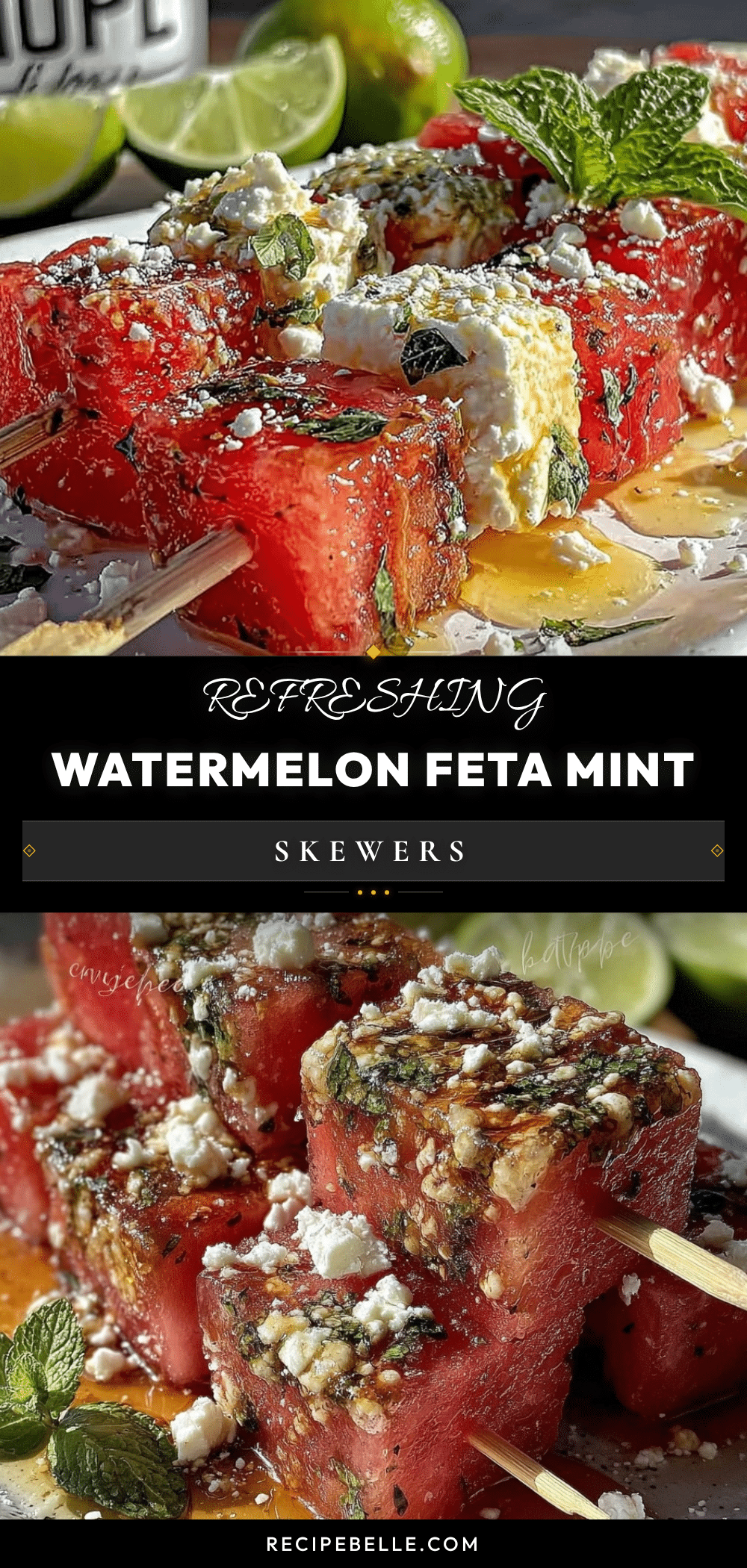 fresh watermelon feta mint skewers recipe