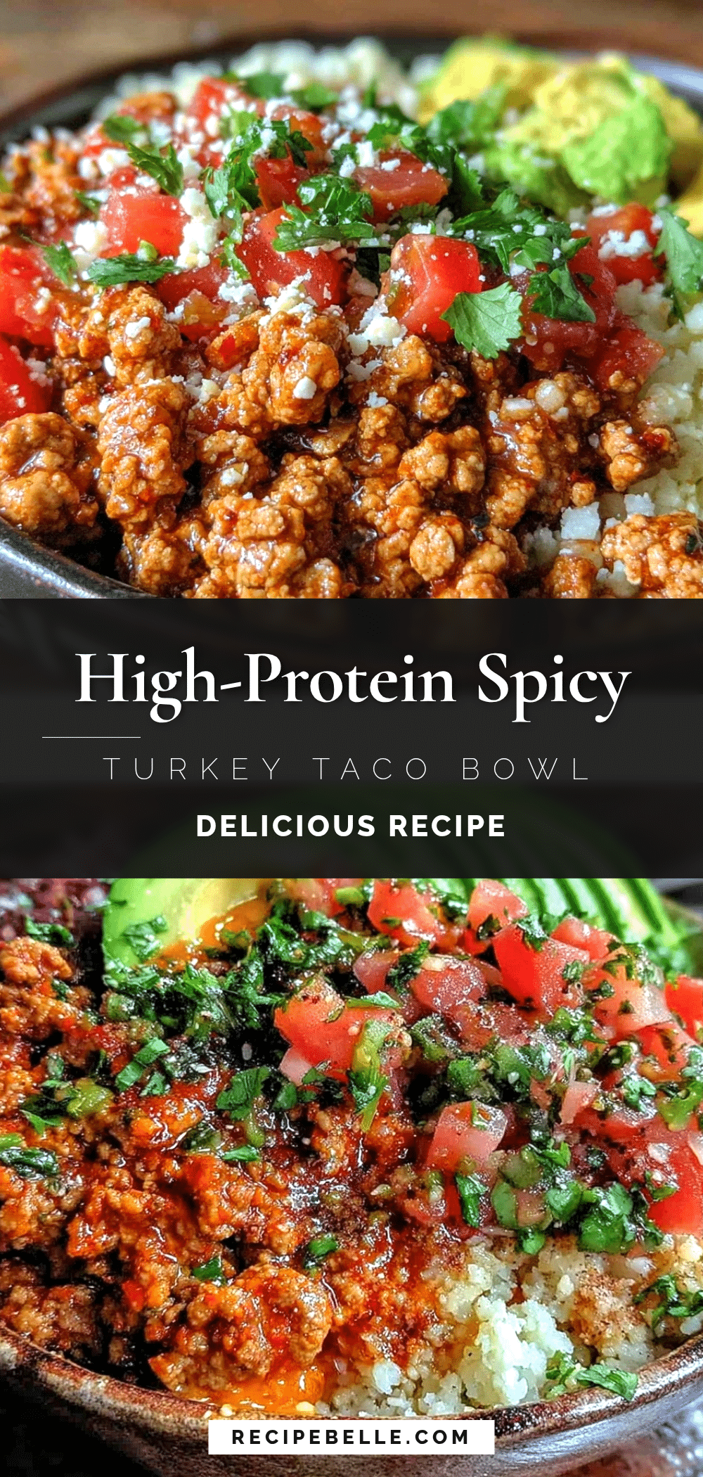healthy high-protein ground turkey taco bowl recipe