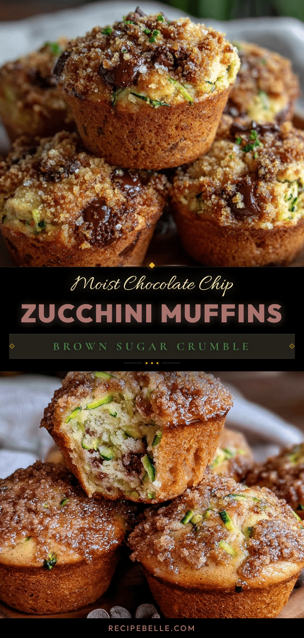 moist chocolate chip zucchini muffins recipe