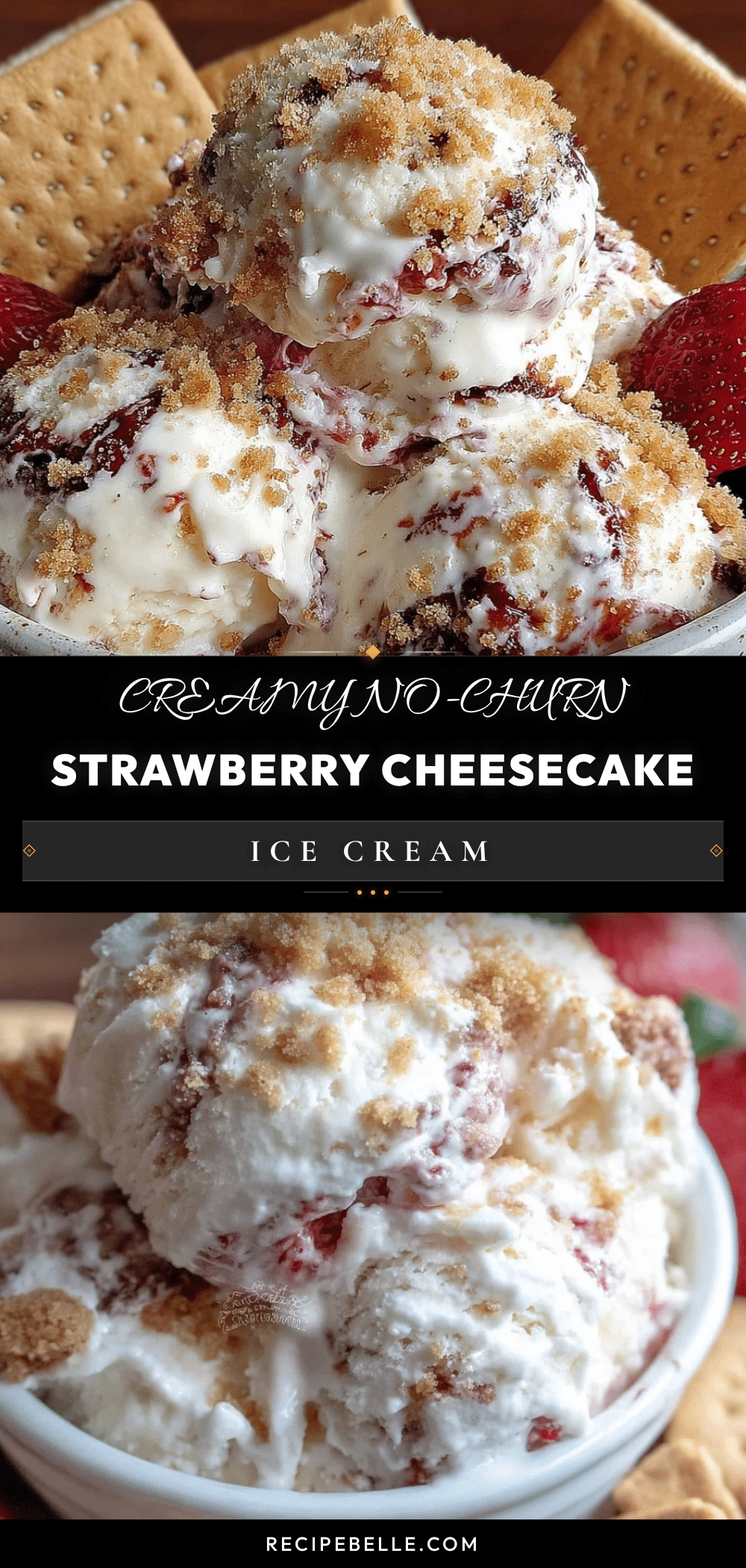 no-churn strawberry cheesecake ice cream recipe