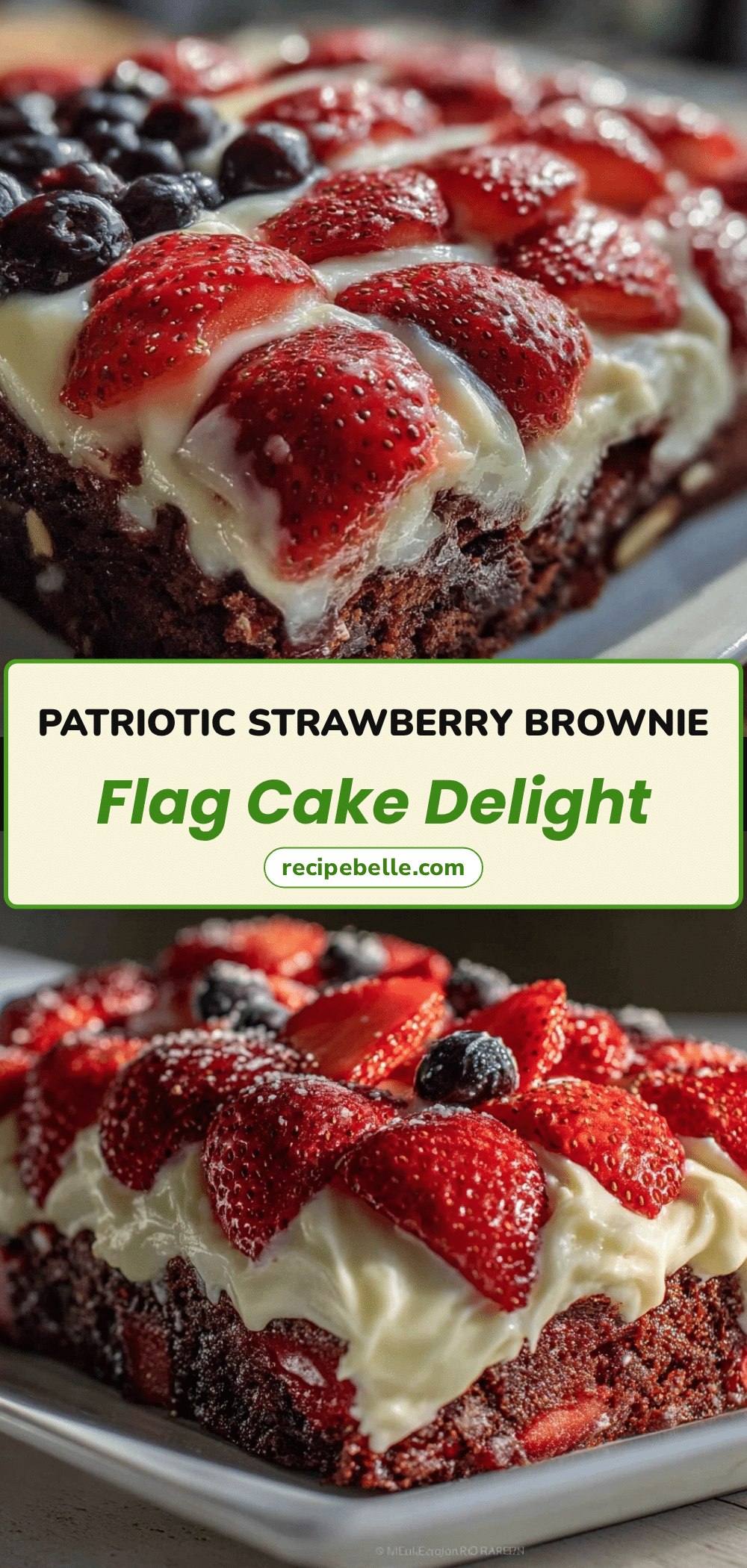 patriotic strawberry brownie flag cake recipe