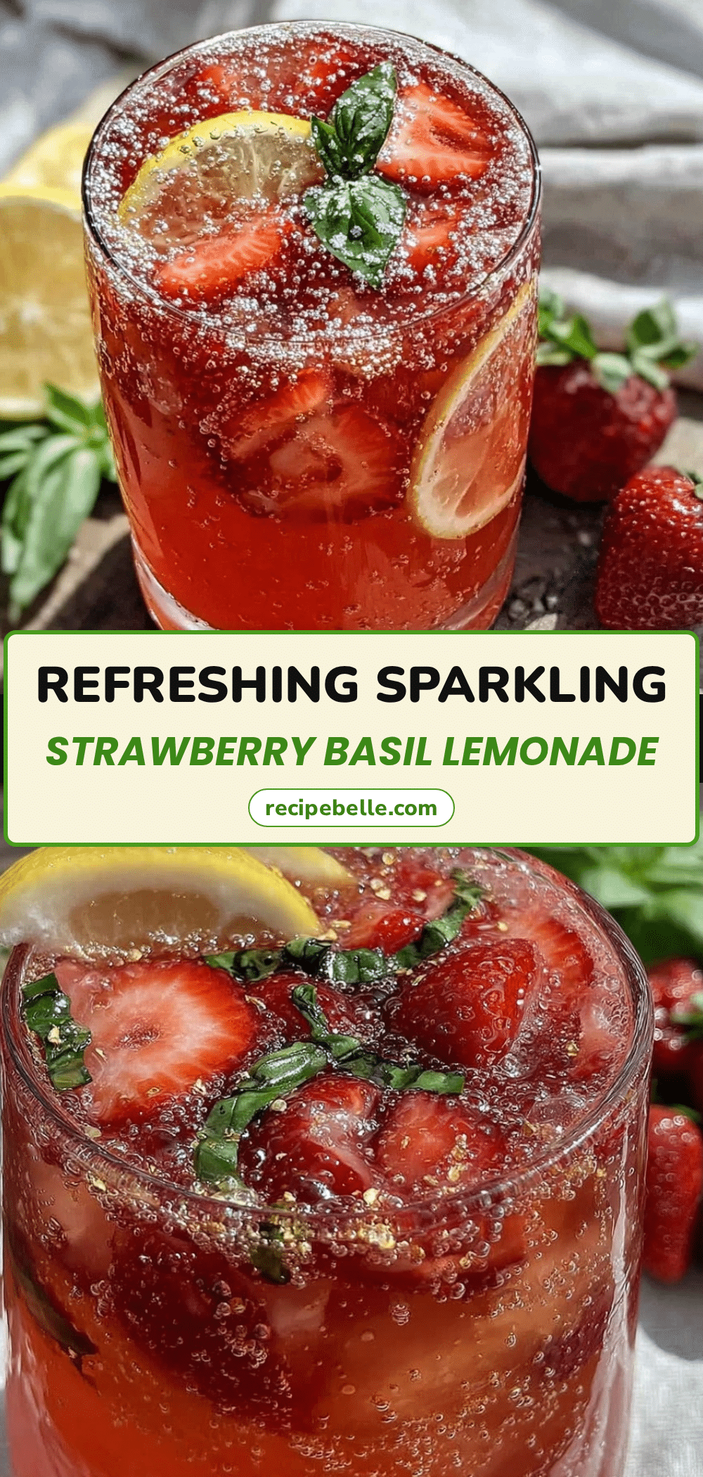 sparkling strawberry basil lemonade punch recipe