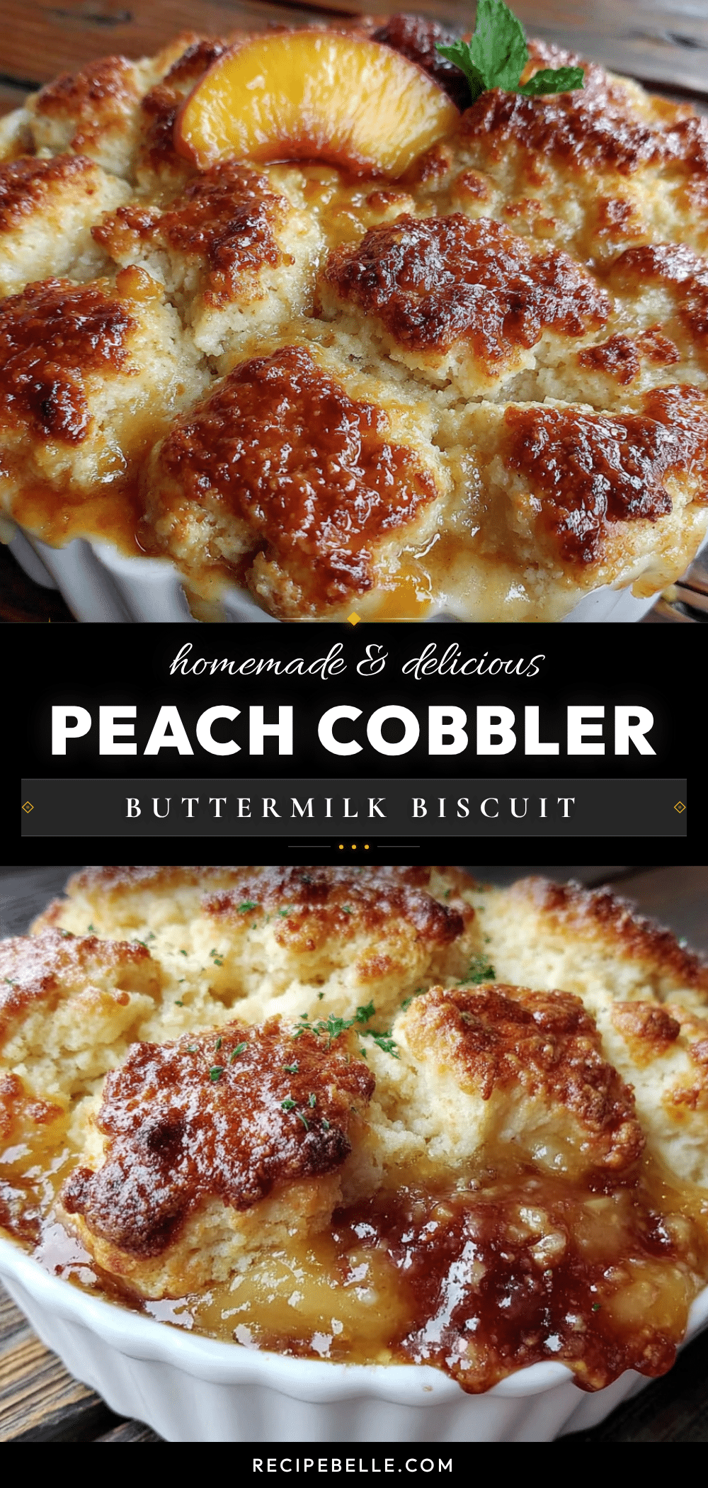 best homemade southern peach cobbler with buttermilk biscuits recipe