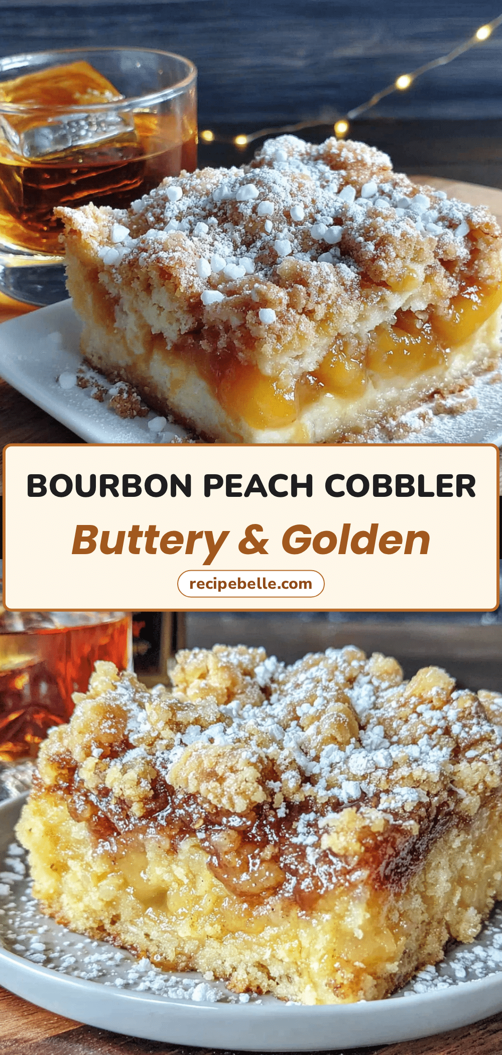 bourbon peach cobbler bars recipe