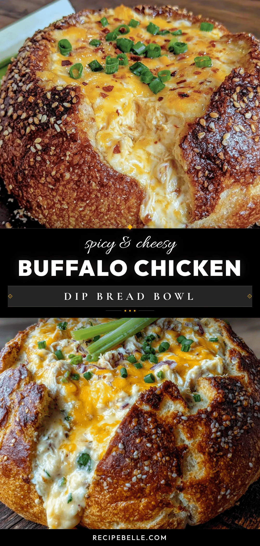 buffalo chicken dip stuffed bread bowl recipe