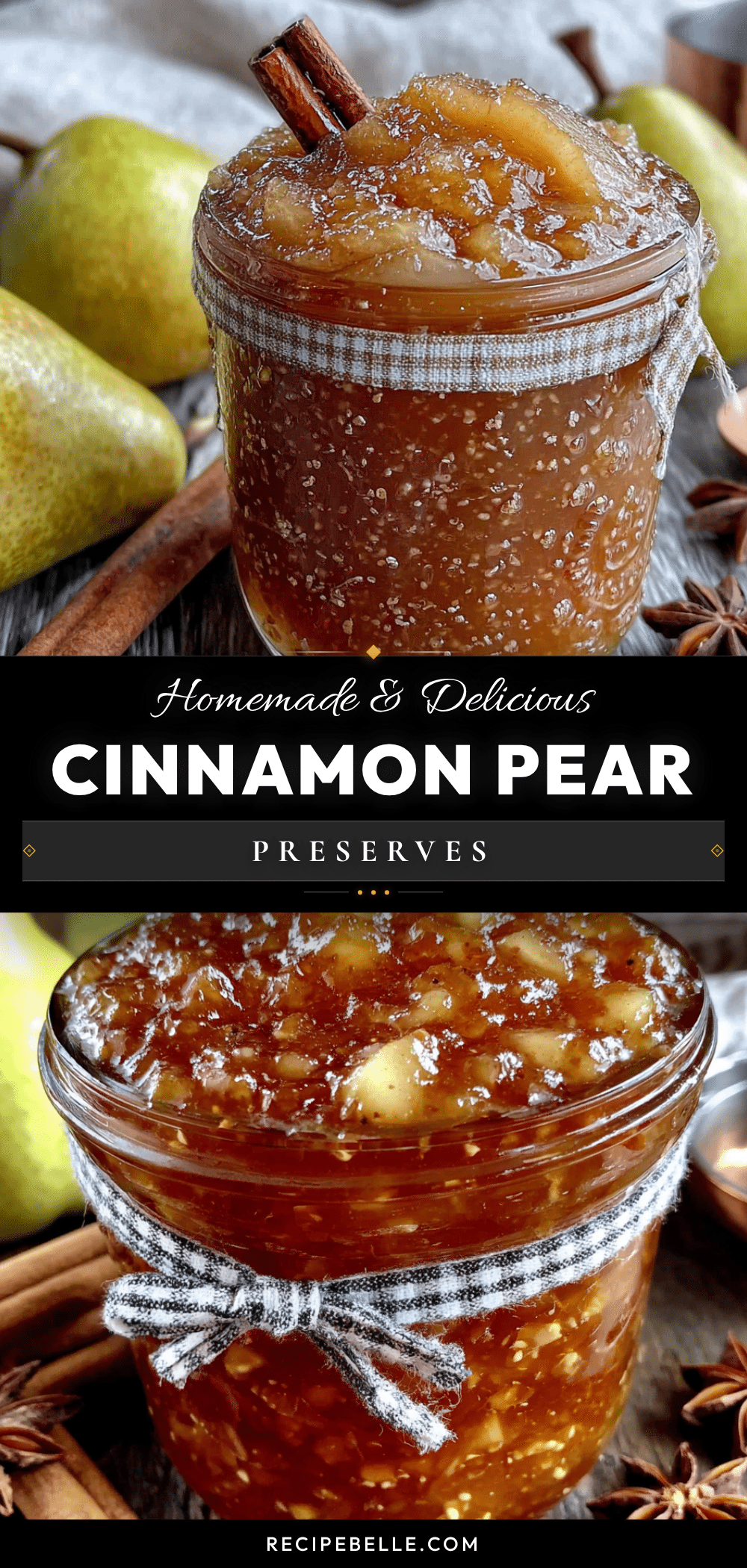 canned pear preserves with cinnamon recipe