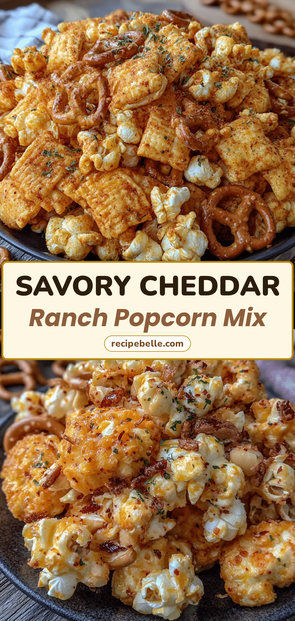 cheddar ranch popcorn snack mix recipe