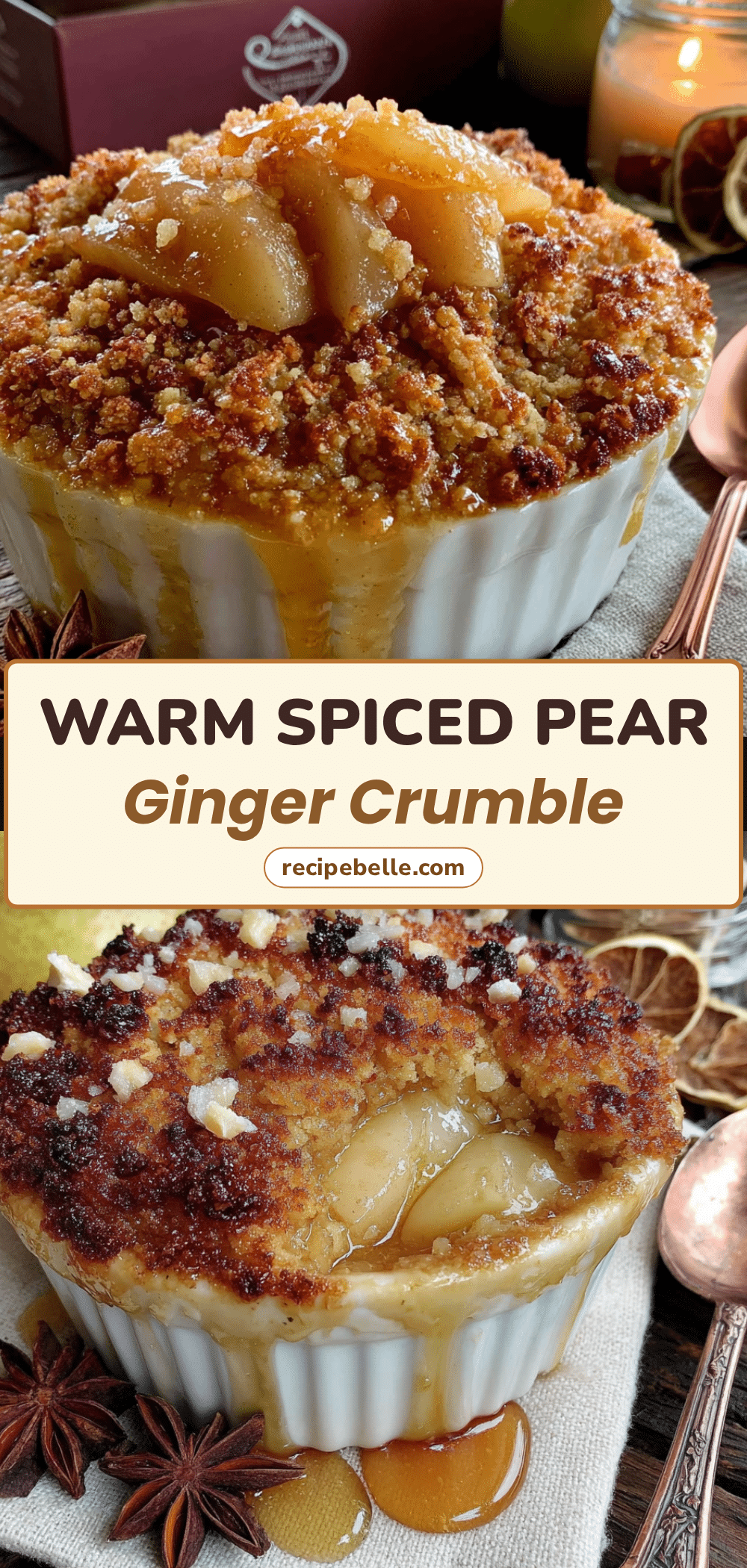 spiced pear and ginger crumble recipe