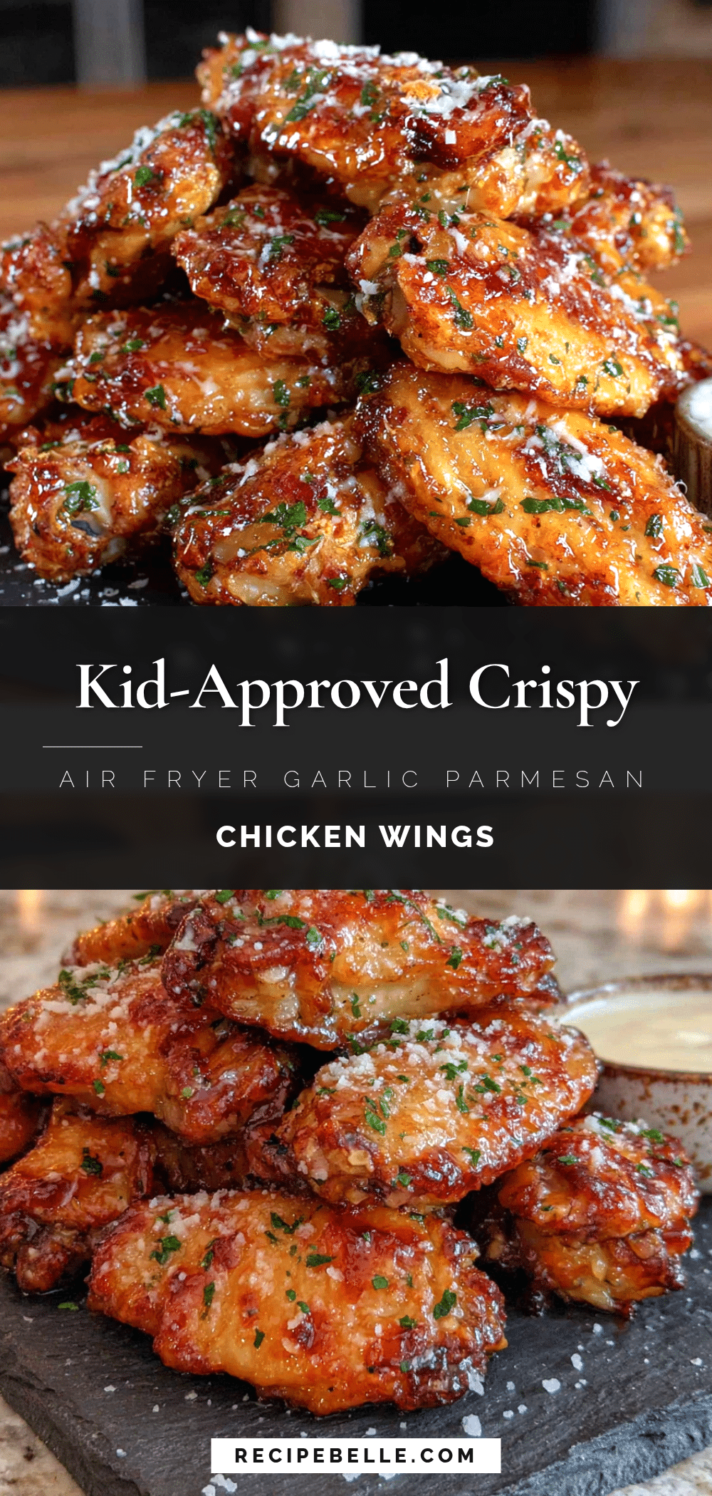 air fryer garlic parmesan chicken wings recipe