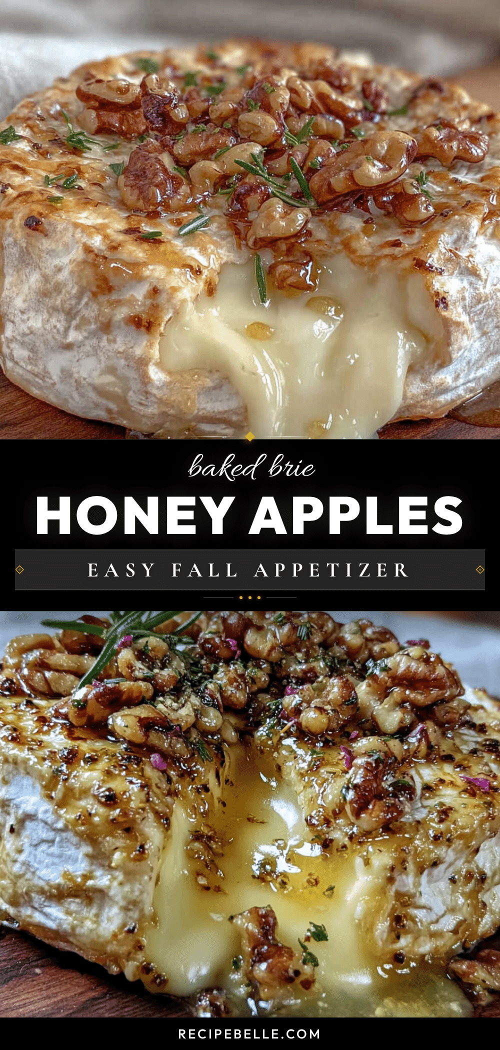 baked brie with honey apples and walnuts recipe