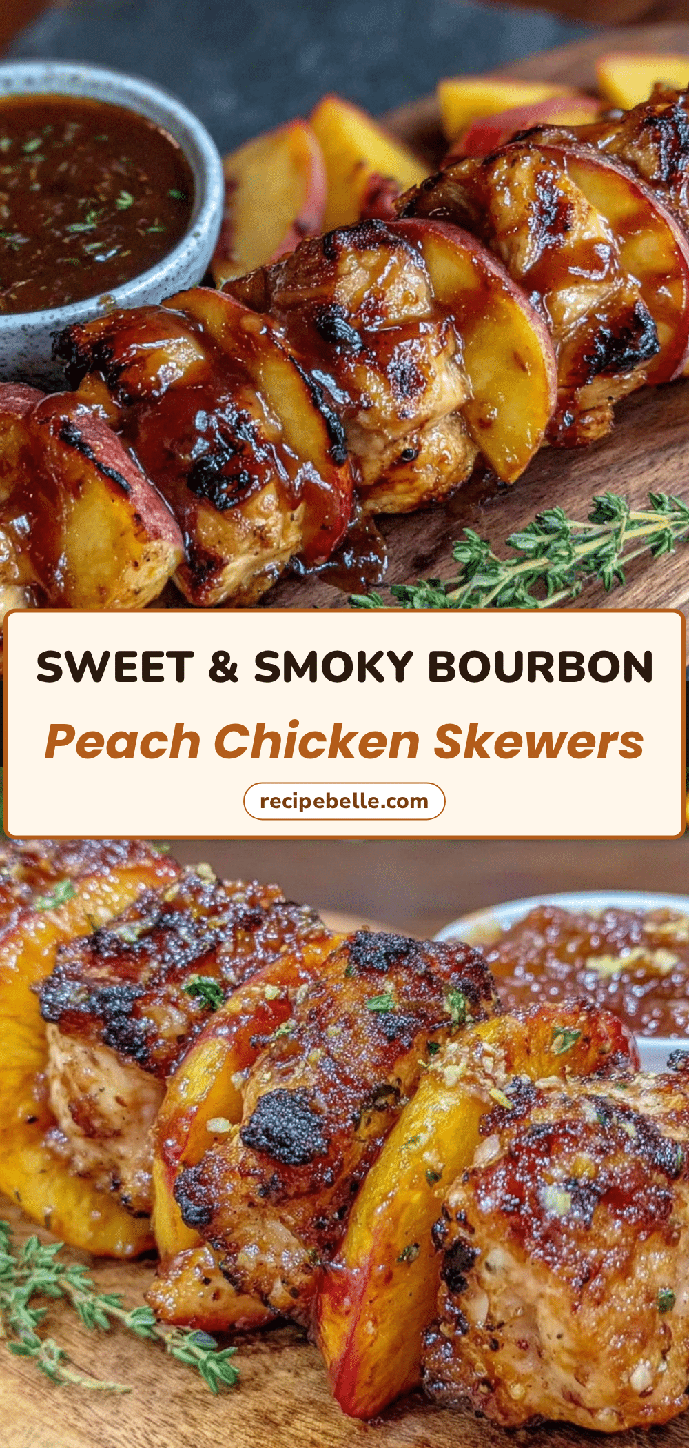 bourbon peach chicken skewers recipe