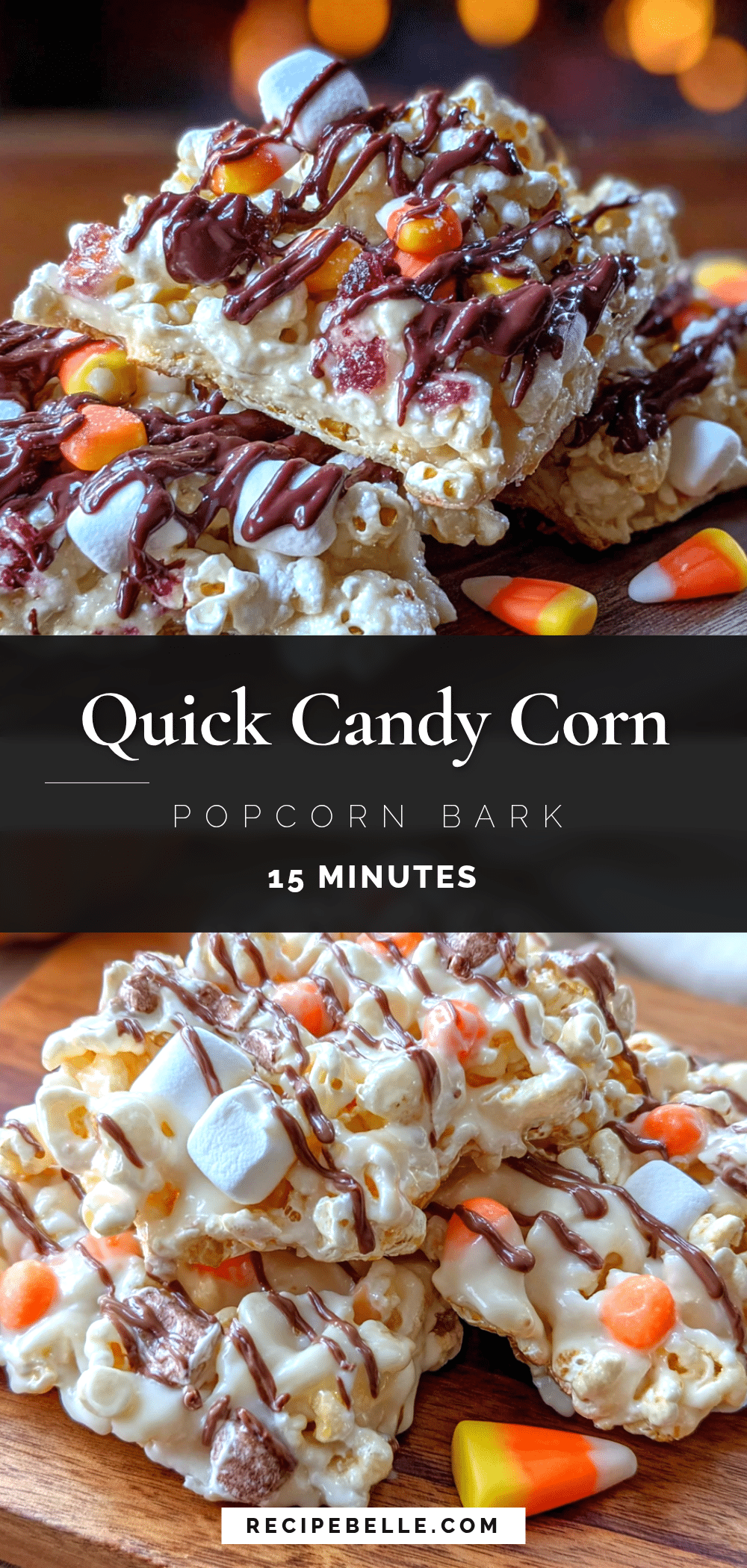 candy corn popcorn bark recipe