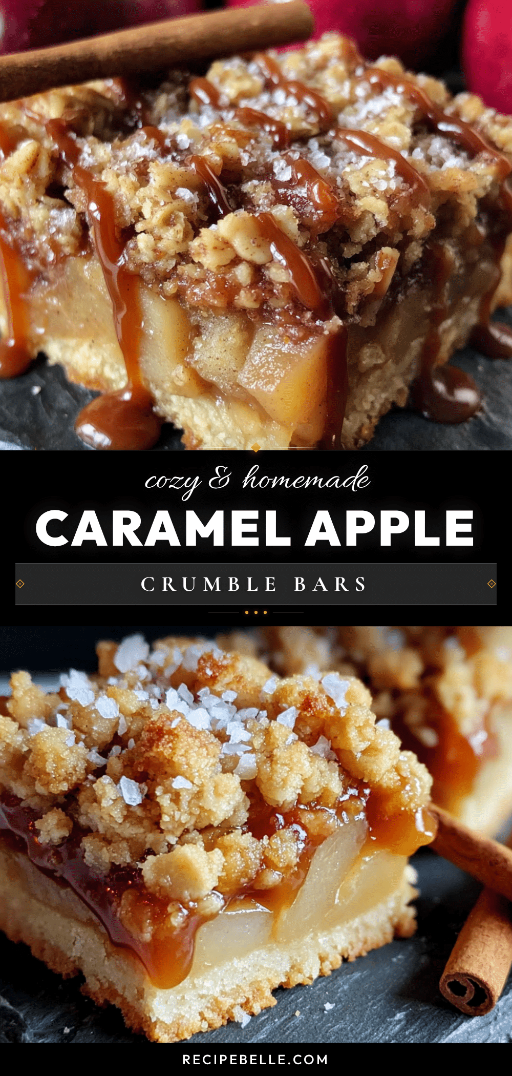 caramel apple crumble bars recipe