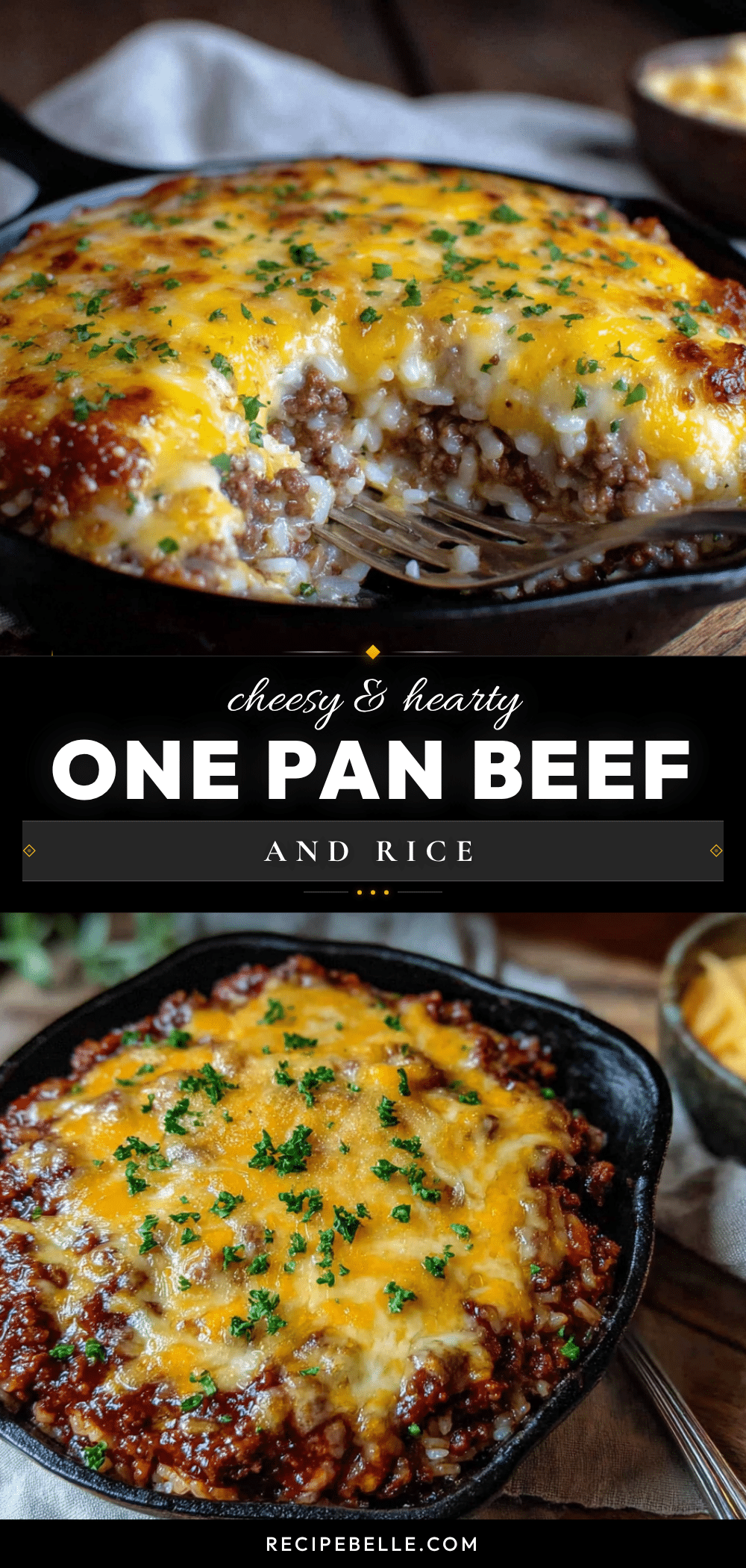 cheesy ground beef and rice skillet recipe