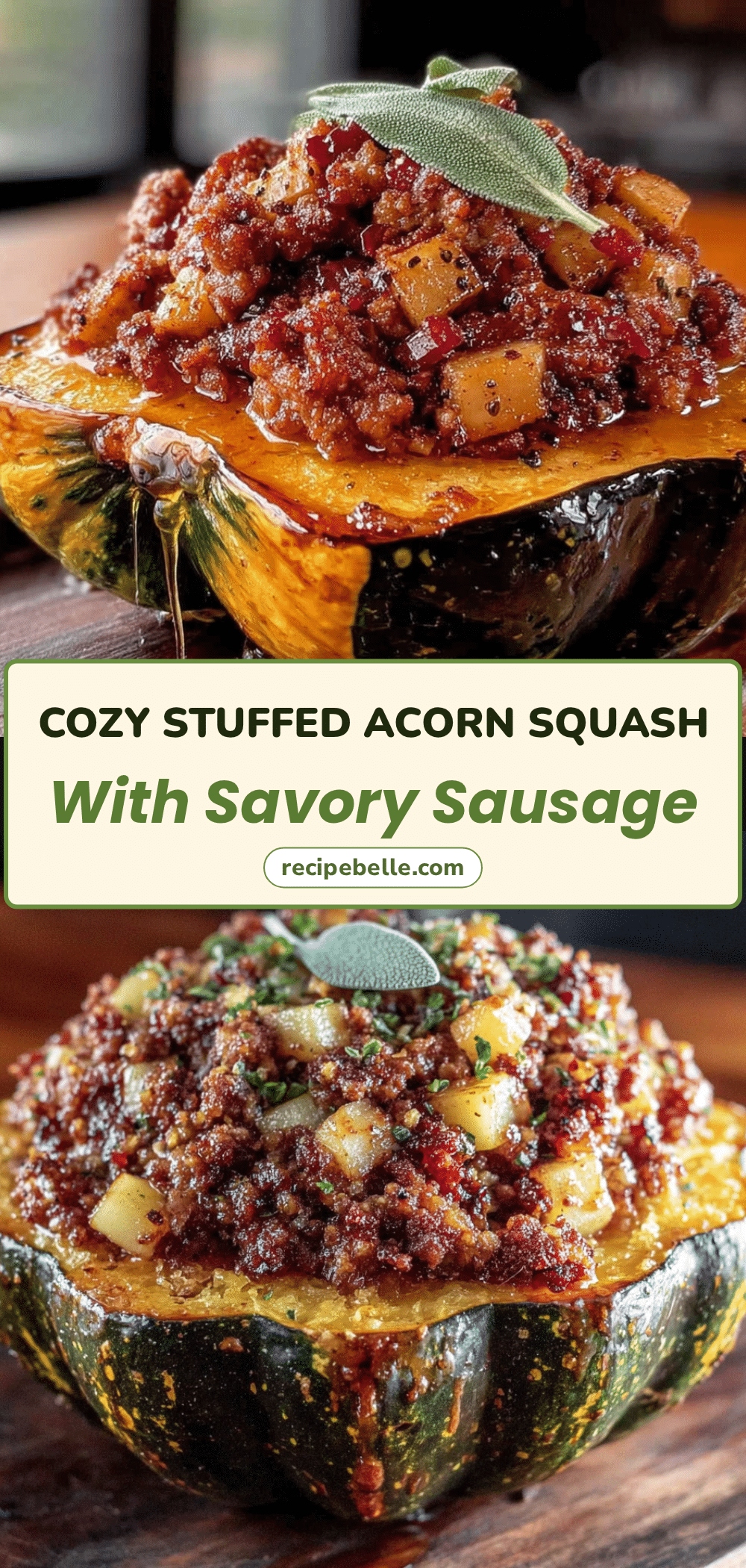 cozy sausage and apple stuffed acorn squash recipe