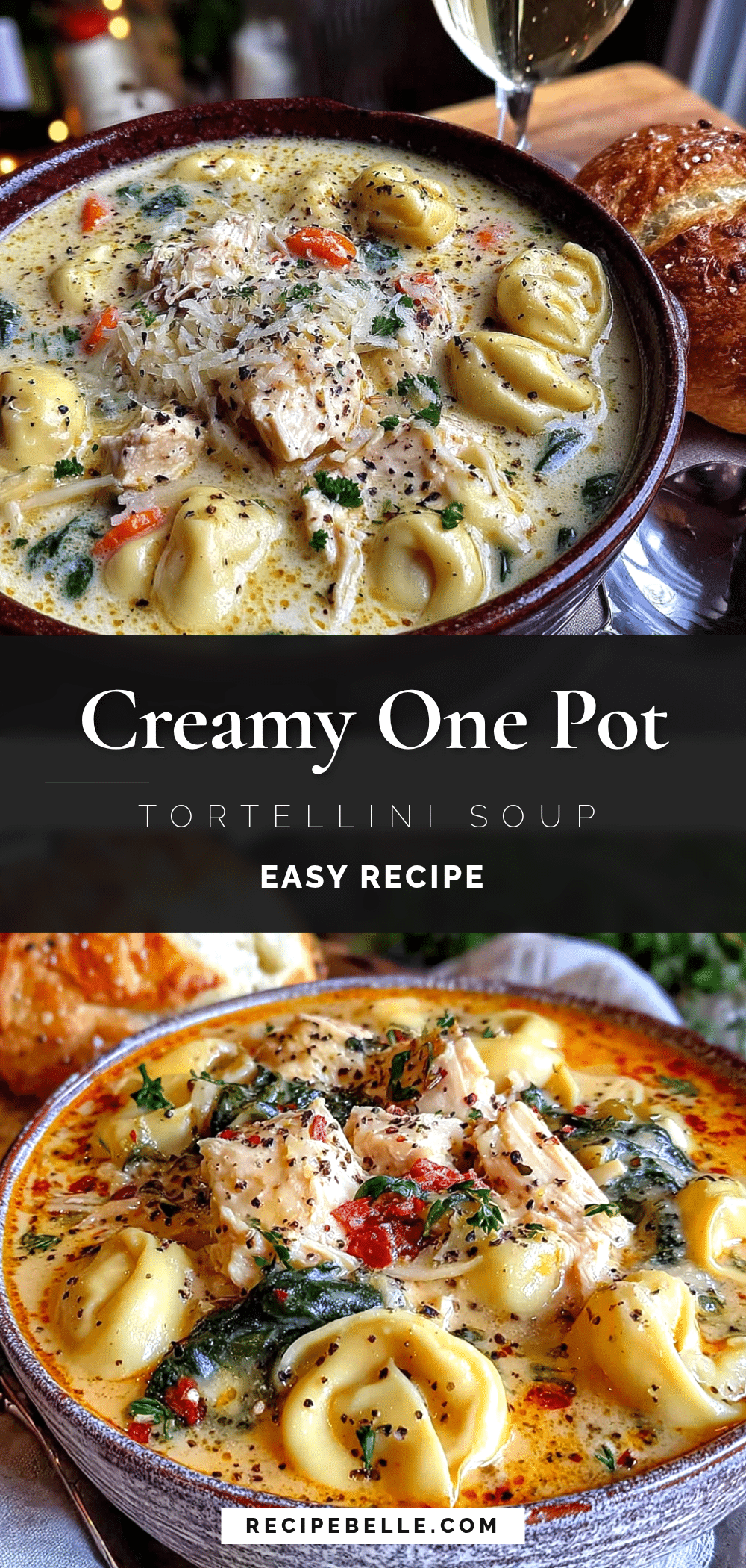 creamy chicken tortellini soup recipe