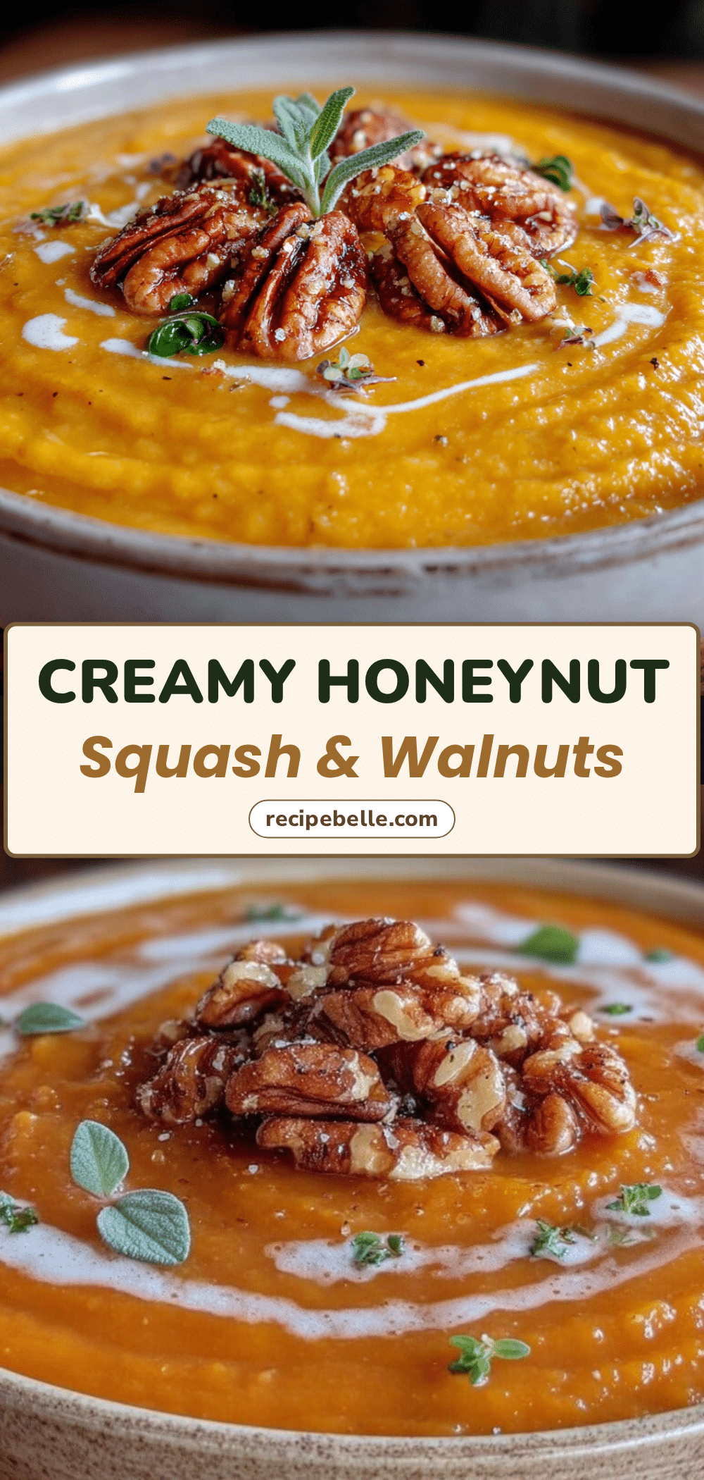 creamy honeynut squash soup with toasted walnuts recipe