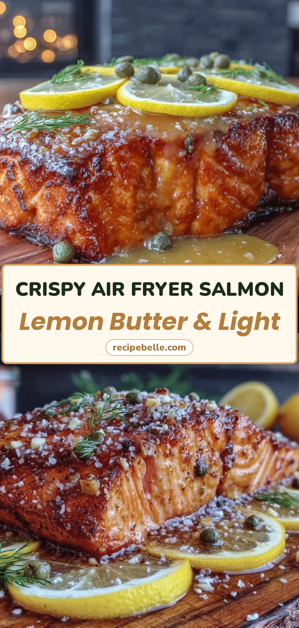 crispy air fryer salmon with lemon butter recipe