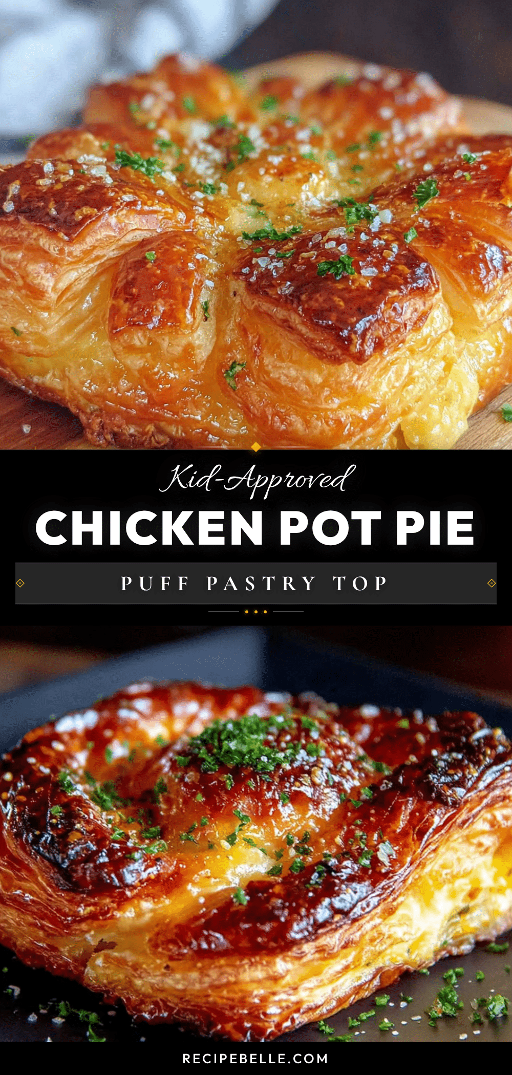 crispy chicken pot pie with puff pastry recipe