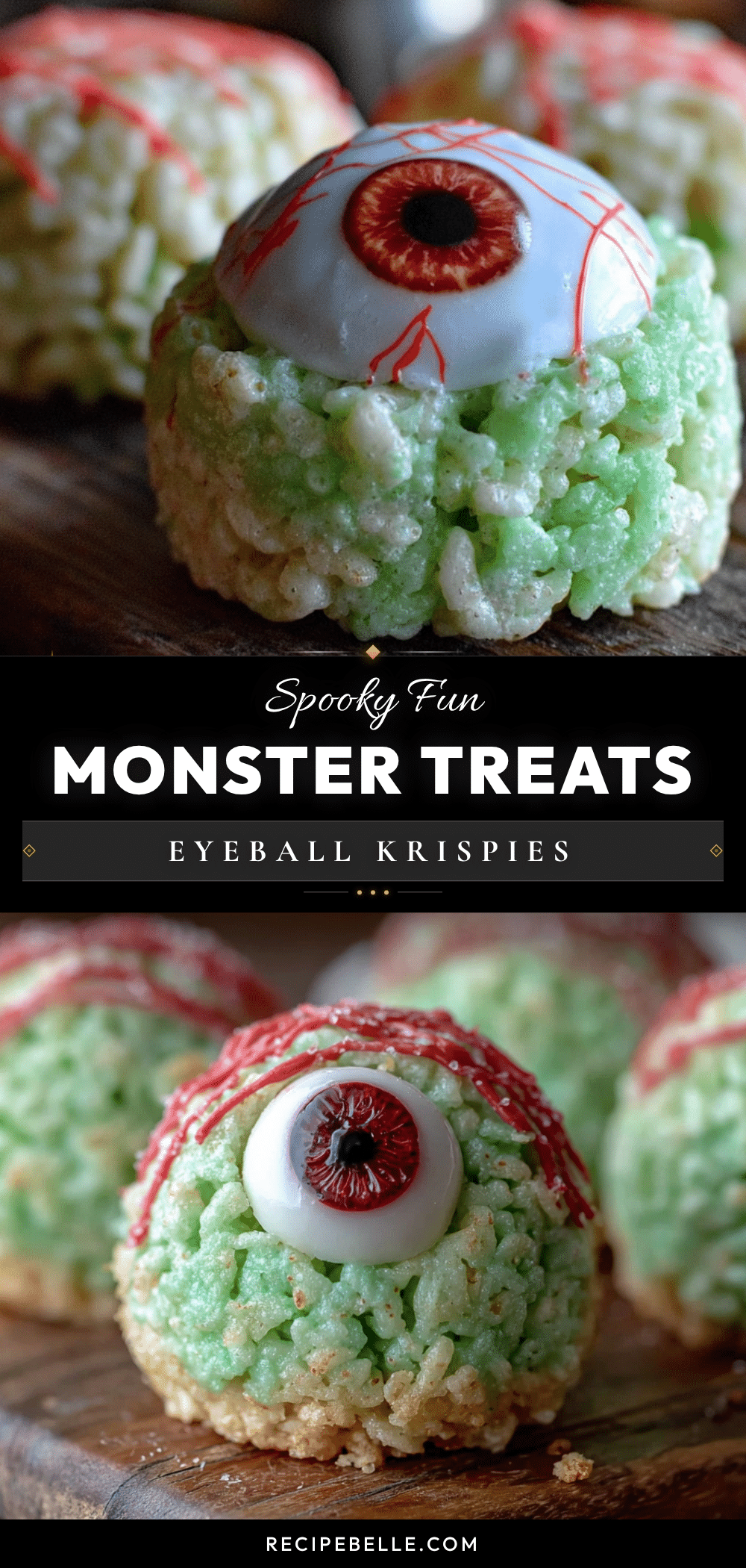 Easy Monster Eyeball Rice Krispie Treats recipe