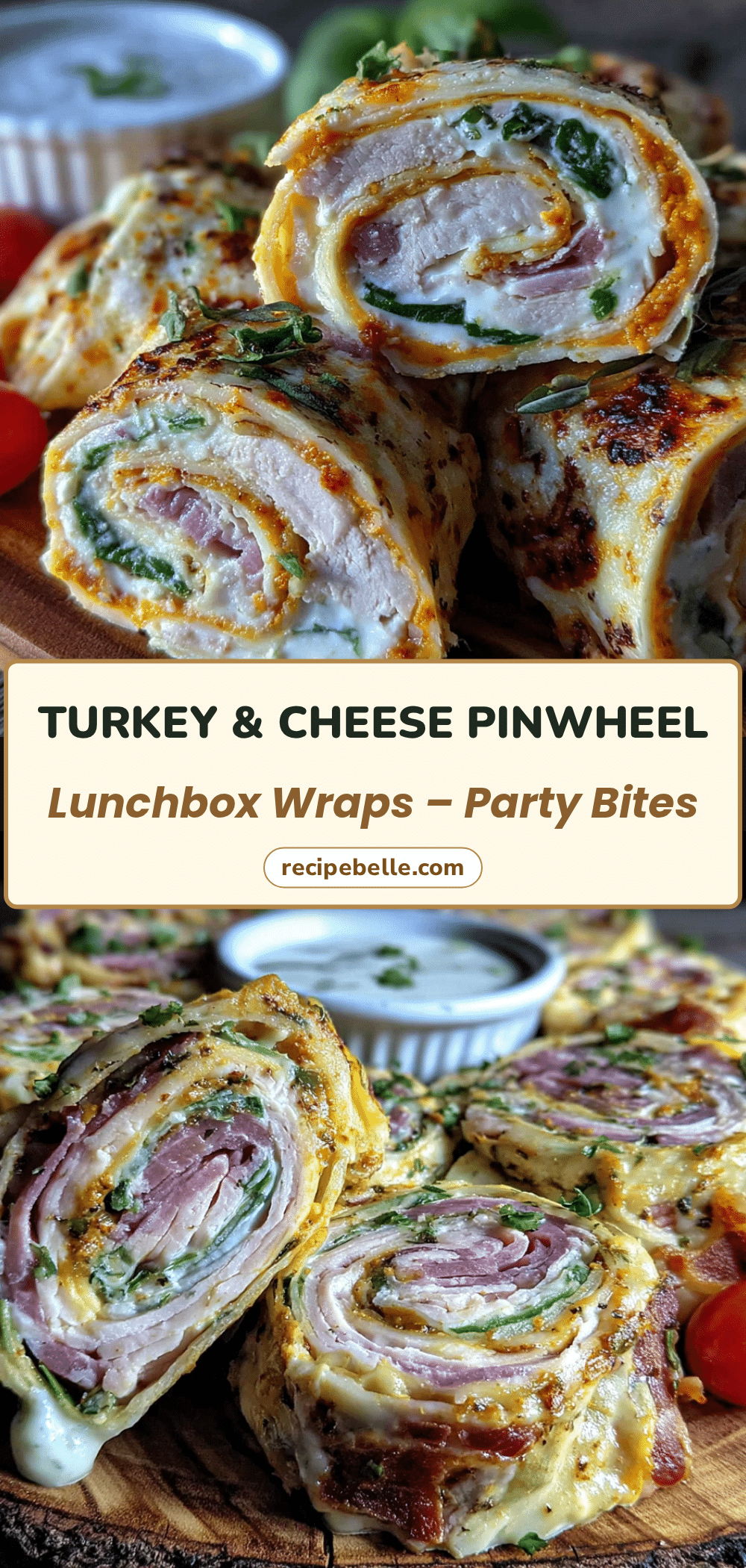 Easy Turkey and Cheese Pinwheel Wraps recipe
