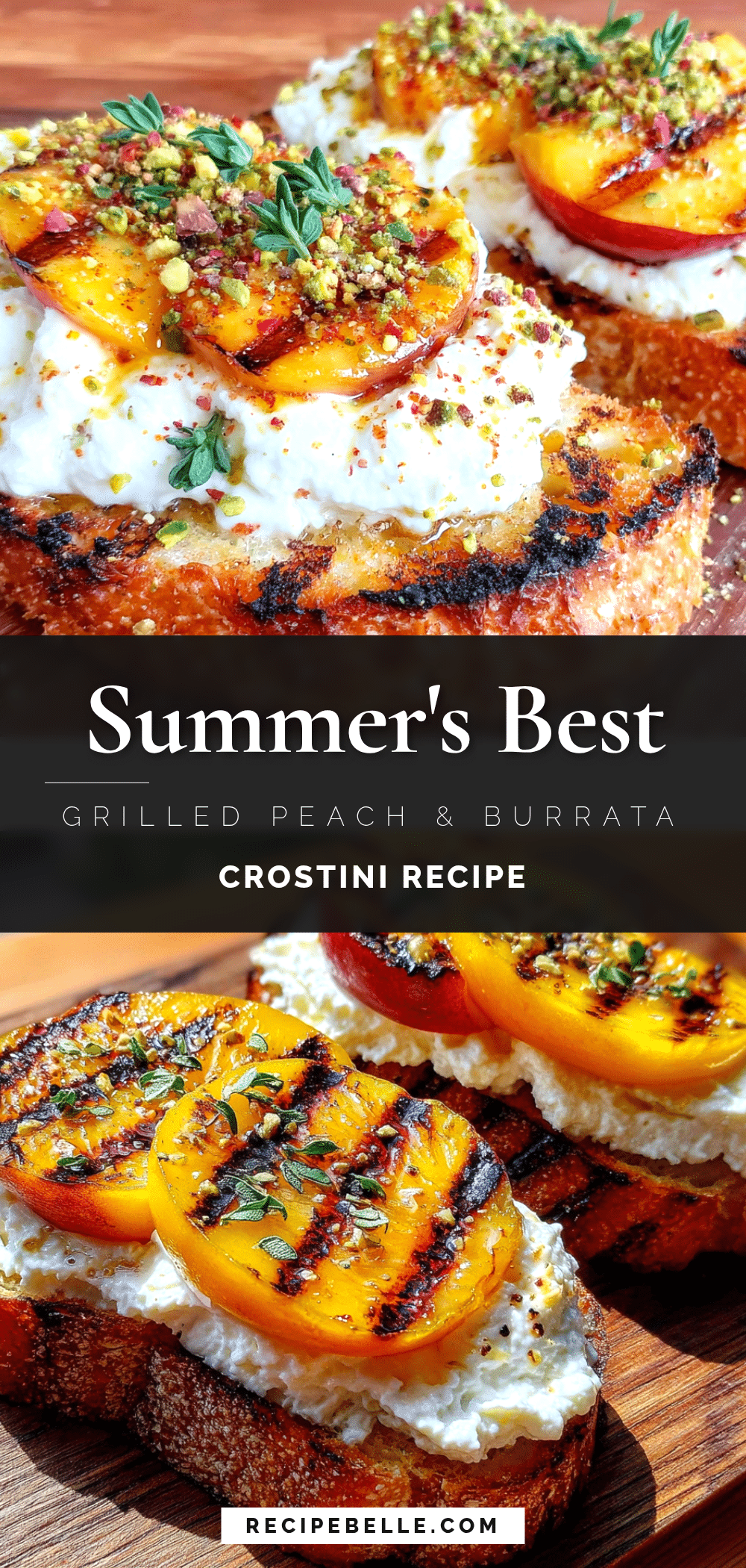 grilled peach and burrata crostini recipe