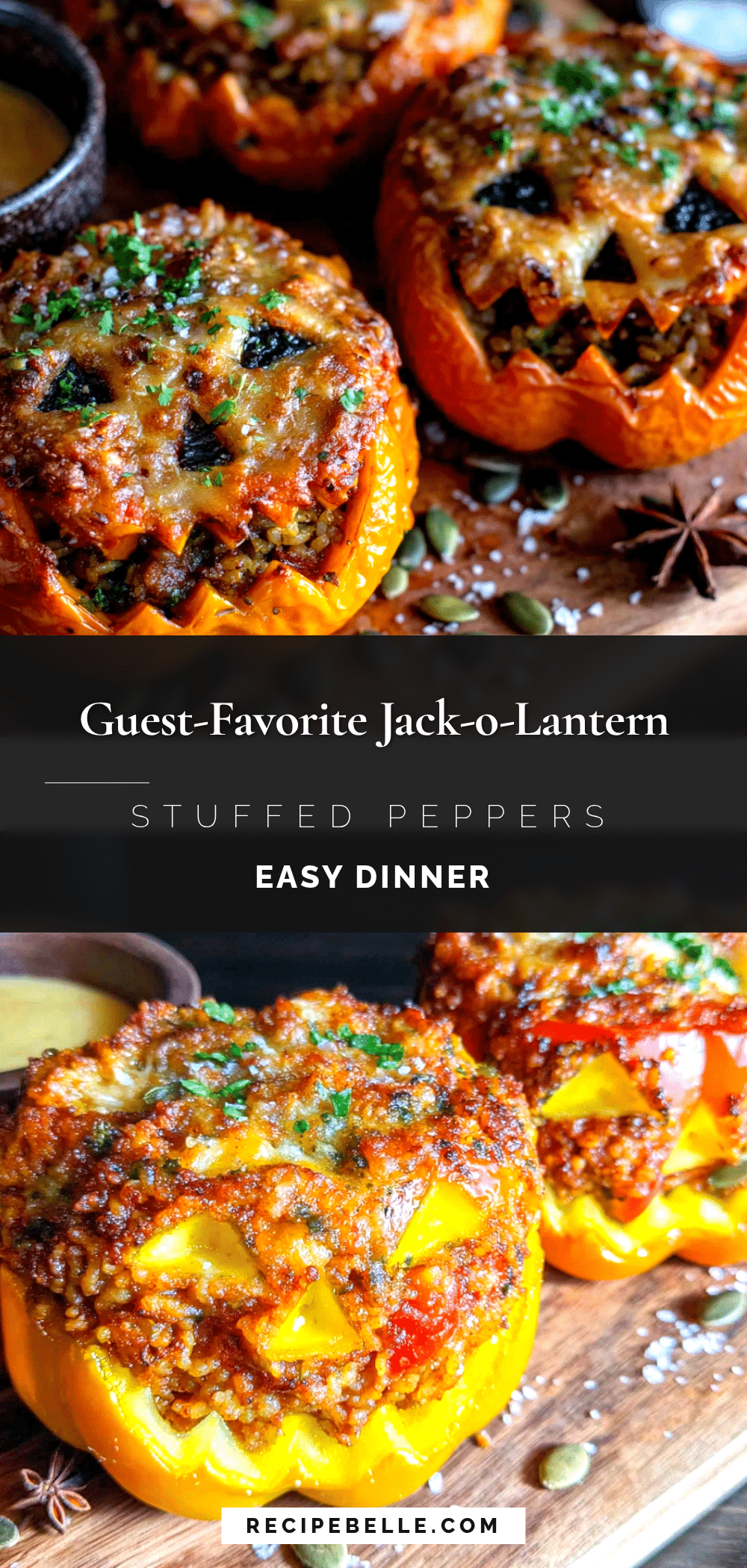 jack-o-lantern stuffed peppers recipe
