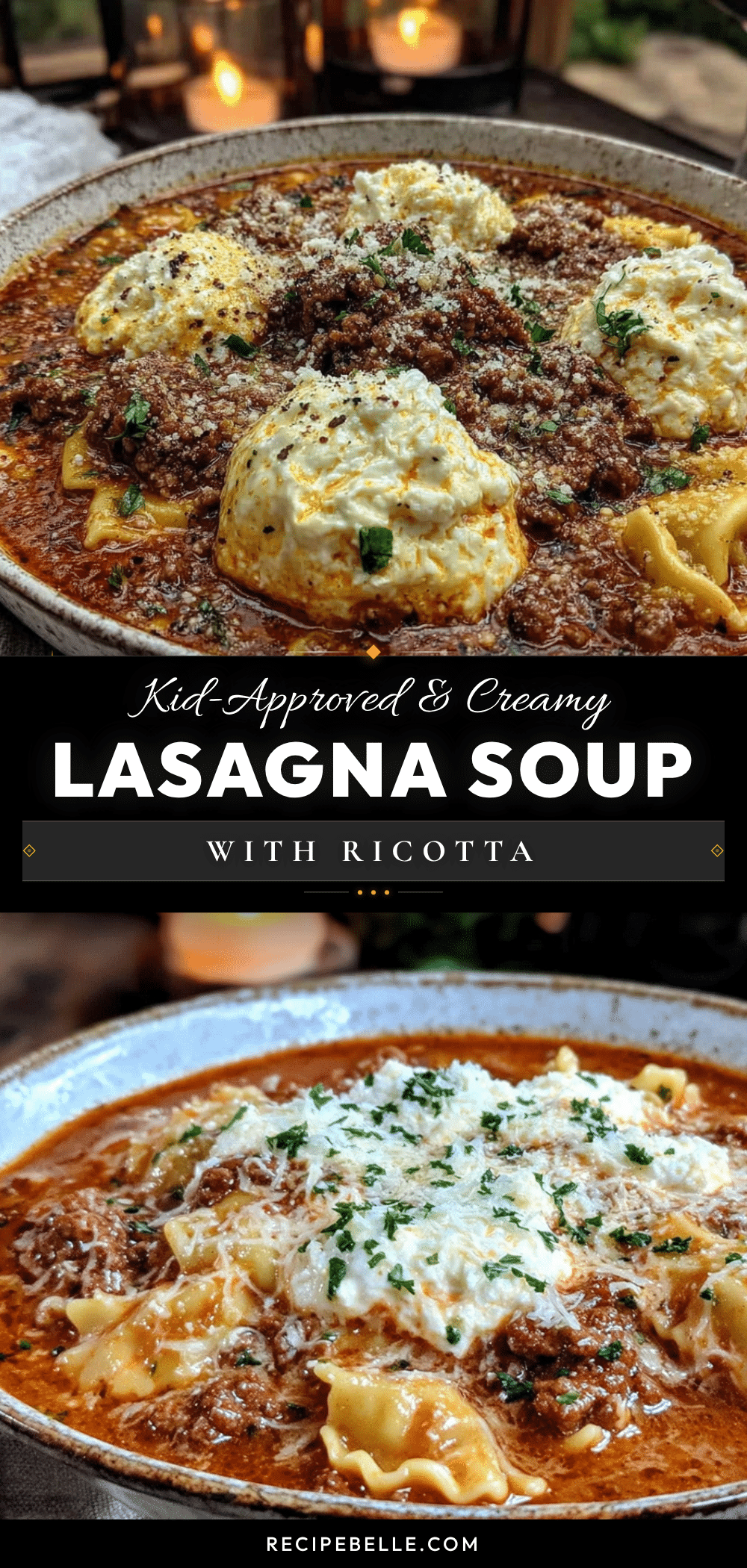kid-approved creamy lasagna soup with ricotta recipe