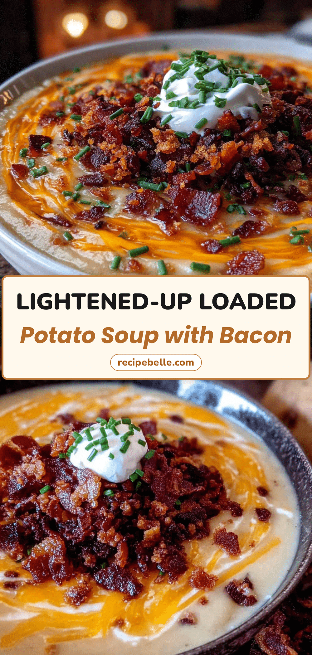 lightened-up loaded baked potato soup with bacon recipe