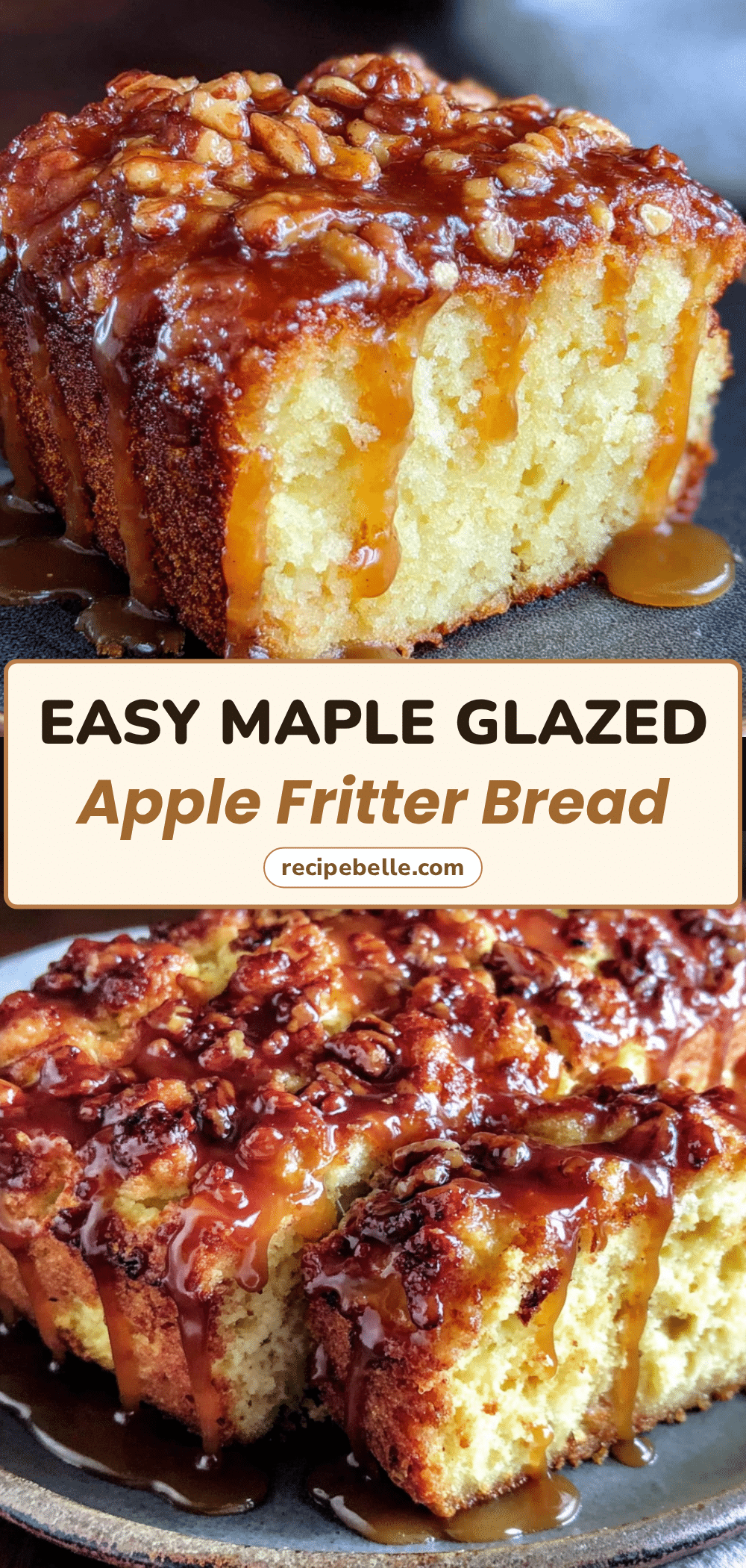 maple glazed apple fritter bread recipe