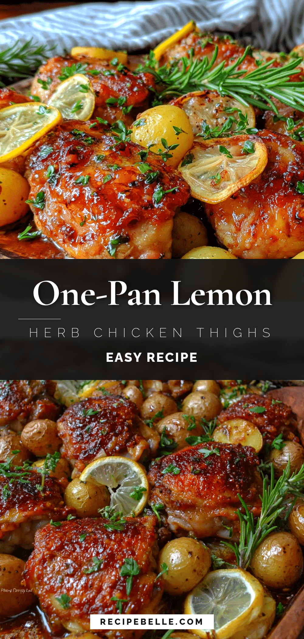 one-pan lemon herb chicken thighs with baby potatoes recipe