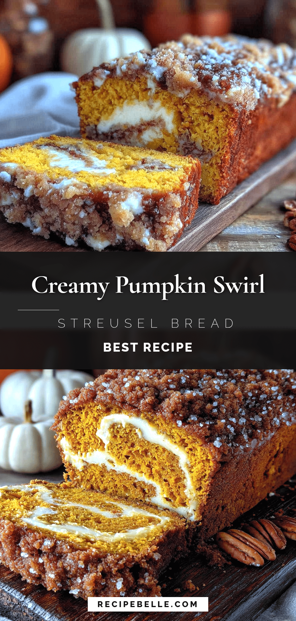 pumpkin bread with cream cheese swirl recipe