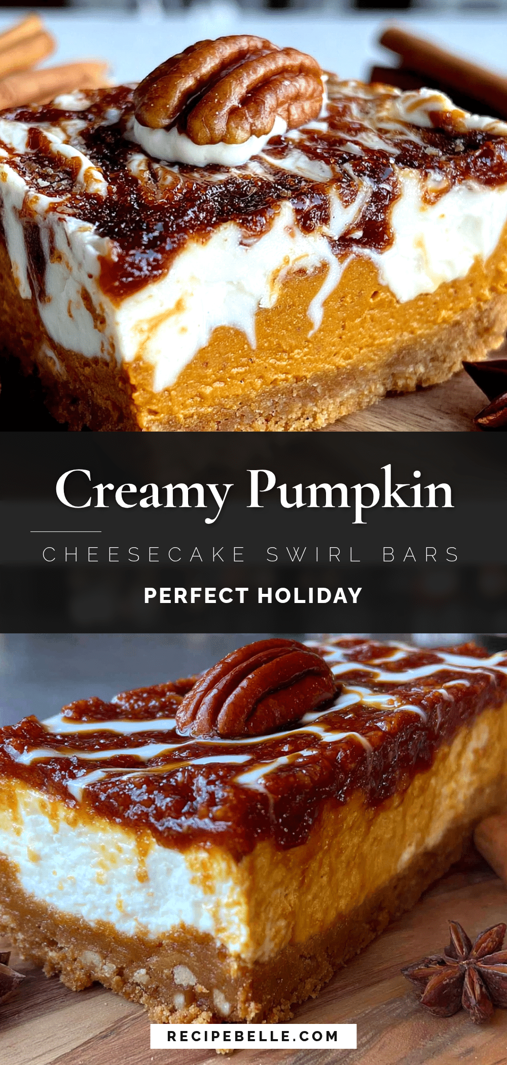 pumpkin cheesecake swirl bars recipe