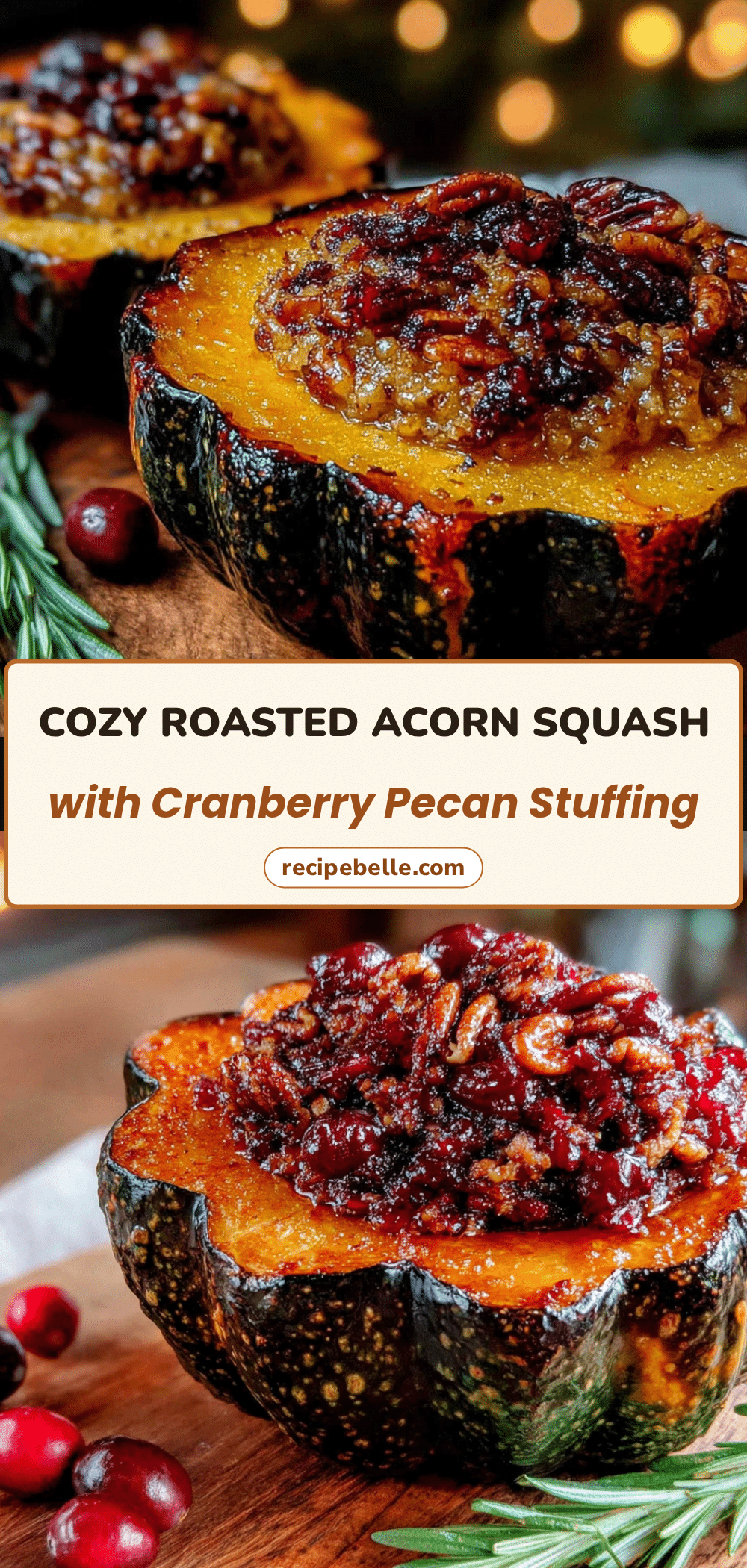 roasted acorn squash with cranberry pecan stuffing recipe