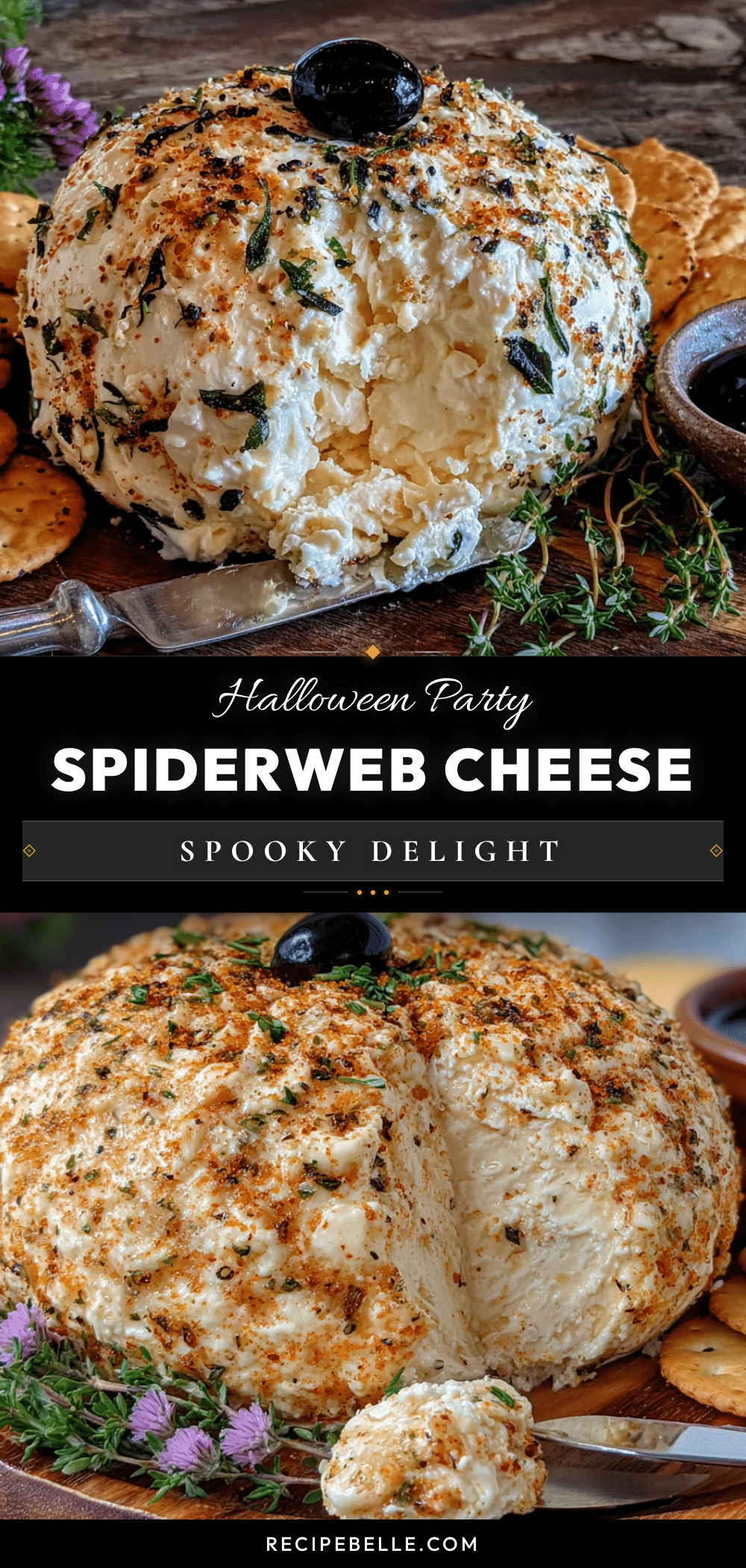 spiderweb cheese ball recipe