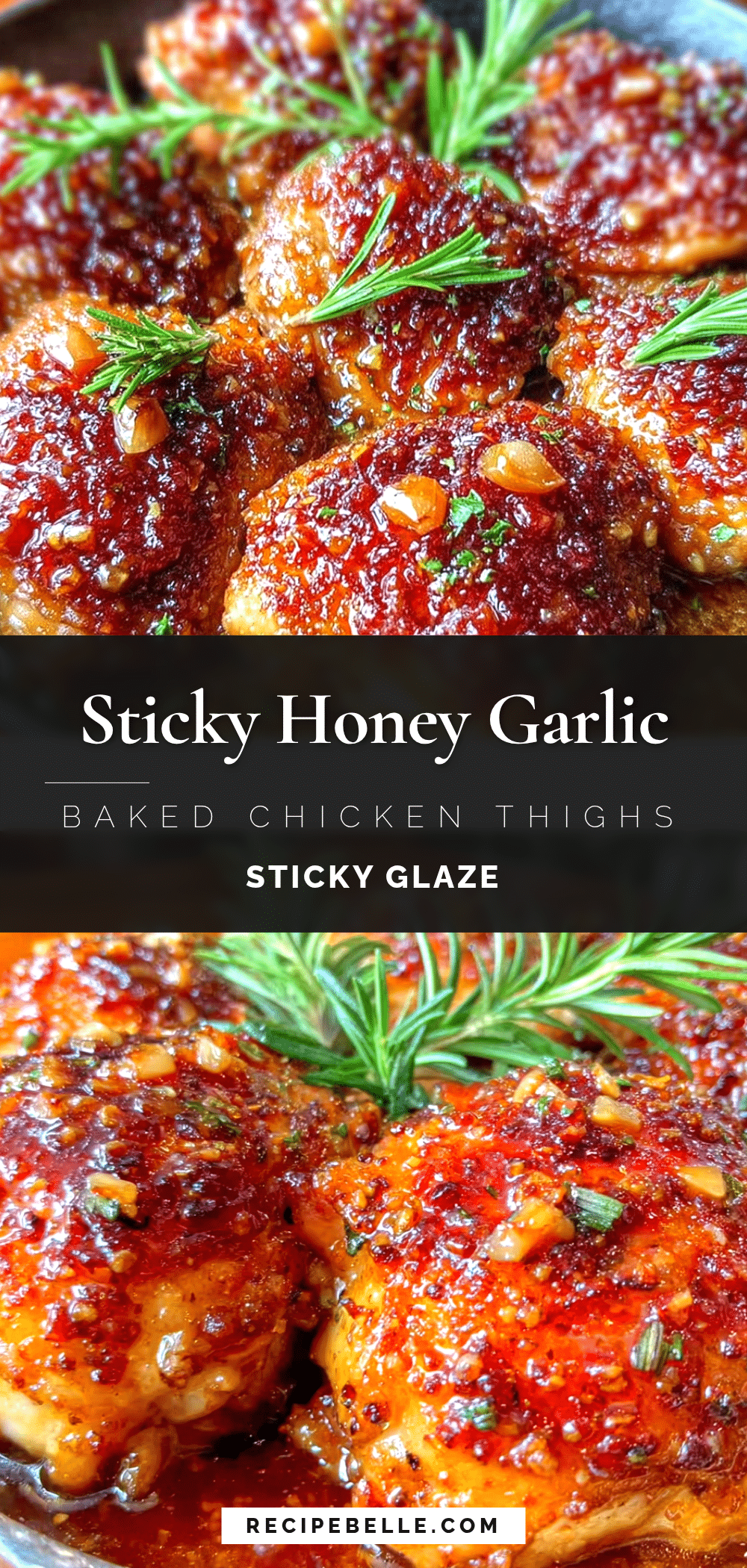 sticky honey garlic baked chicken thighs recipe